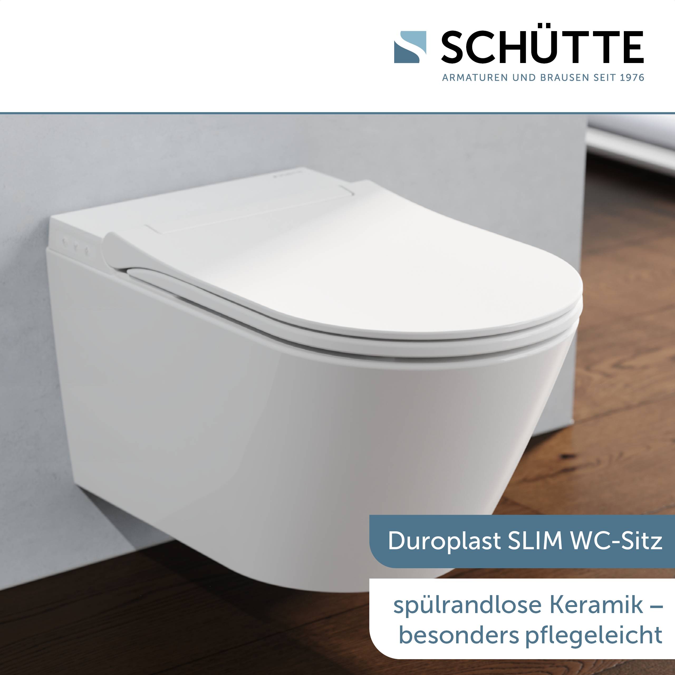 CESARI PREMIUM Dusch-WC, Weiß, Slim, Spülrandlos
