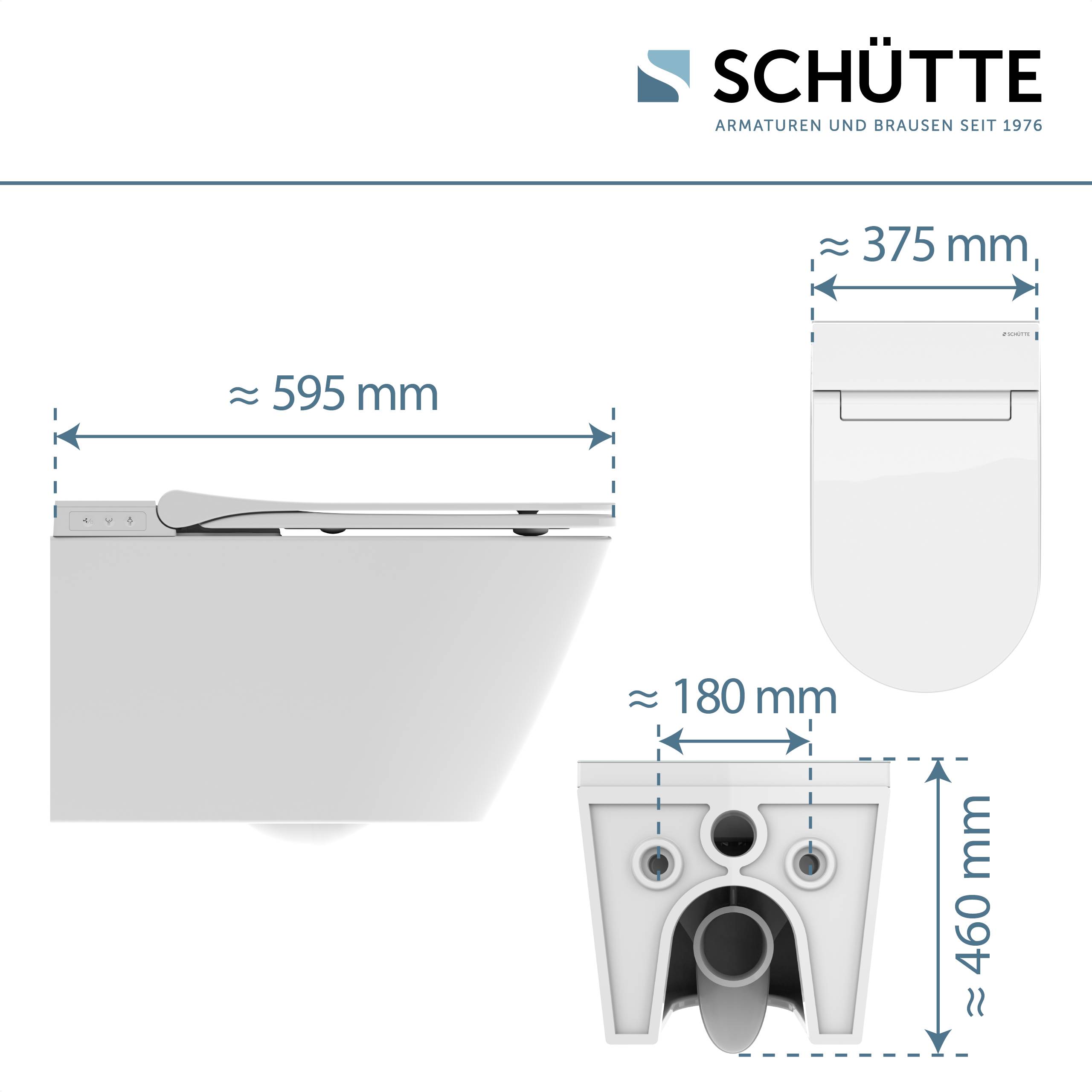 CESARI PREMIUM Dusch-WC, Weiß, Slim, Spülrandlos