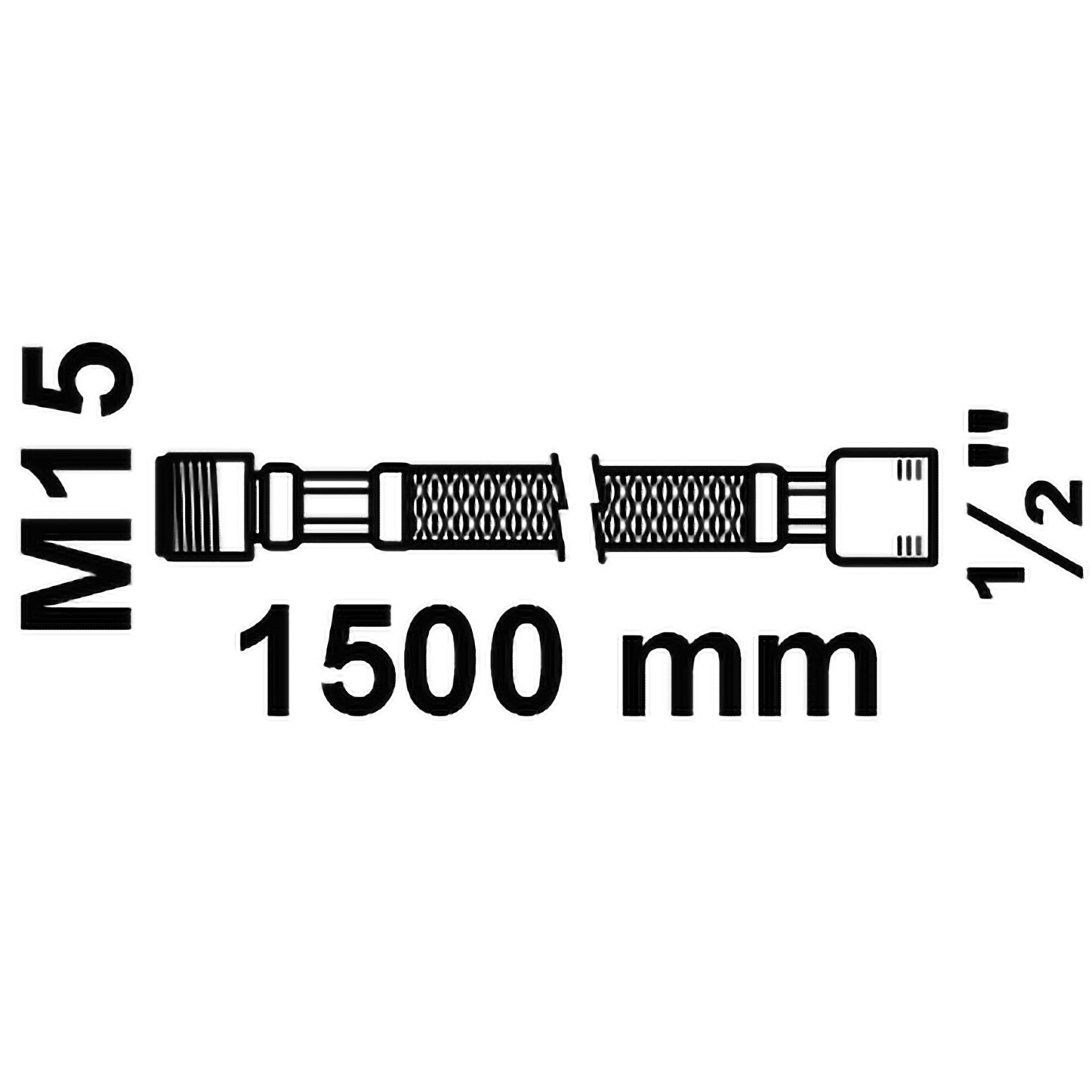 Geschirrbrauseschlauch, Schwarz, 150 cm, 1/2" x M15AG
