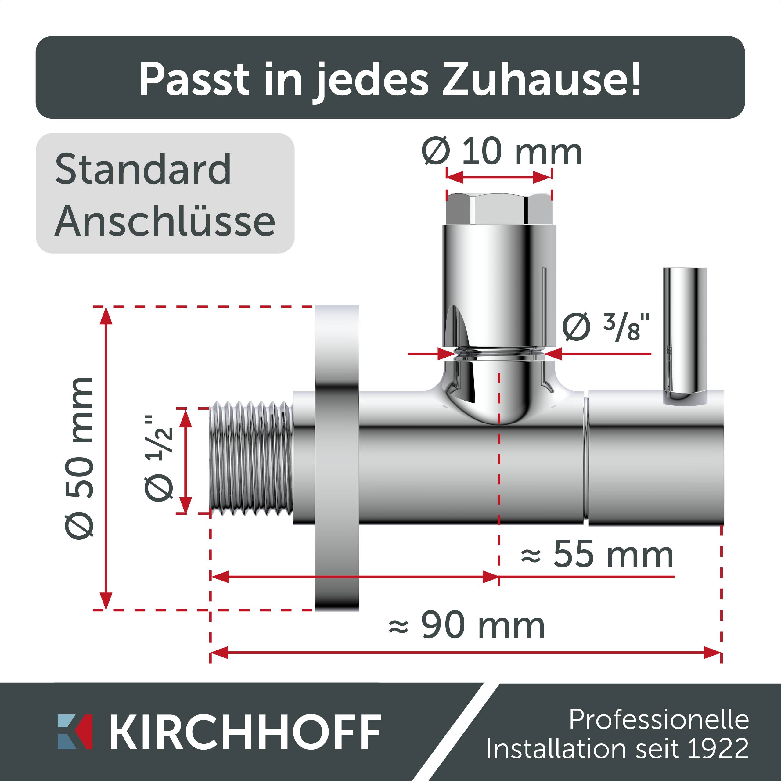 DEV-5WK Eckventil, 1/2"AG x 10 mmQ, mit Rosette