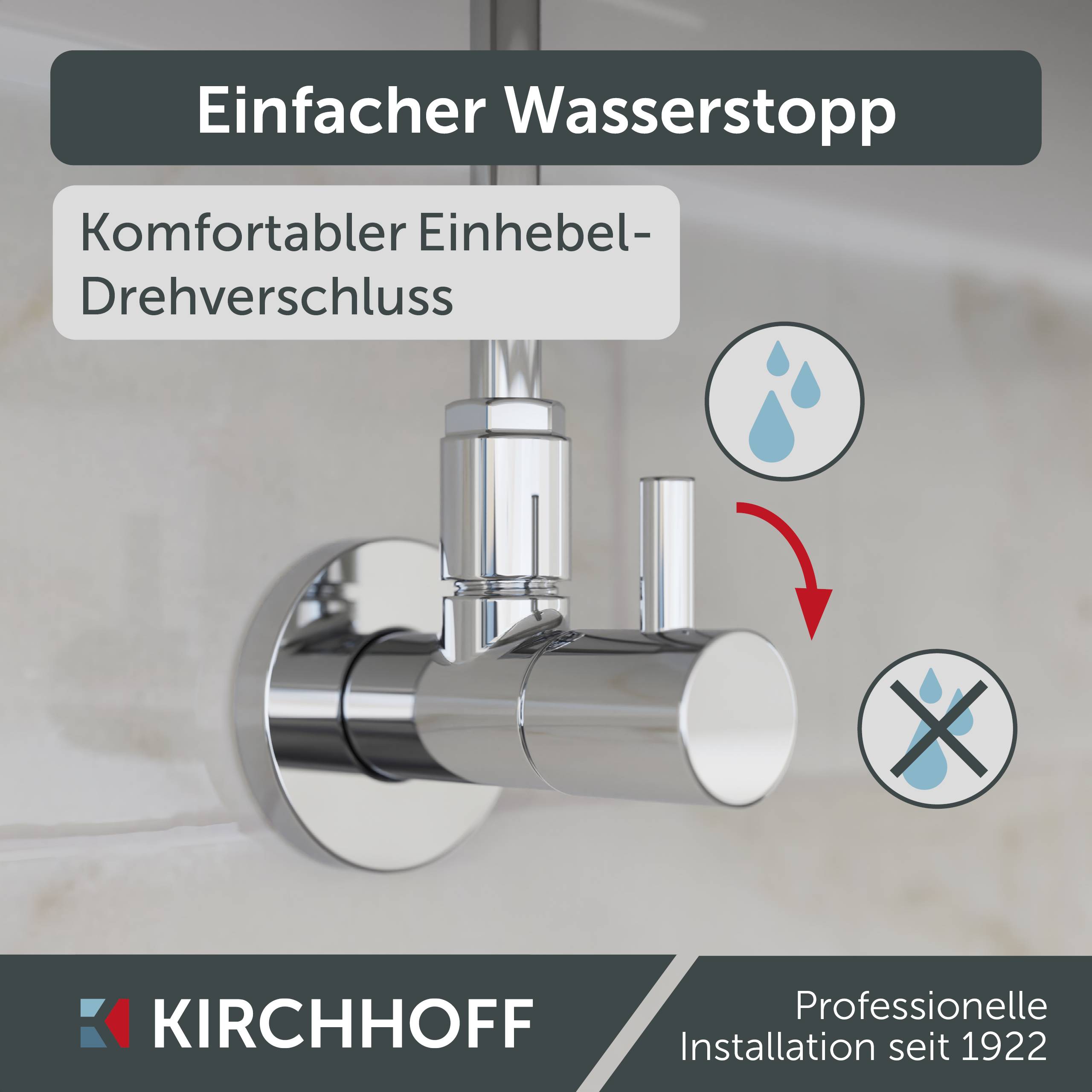 DEV-5WK Eckventil, 1/2"AG x 10 mmQ, mit Rosette
