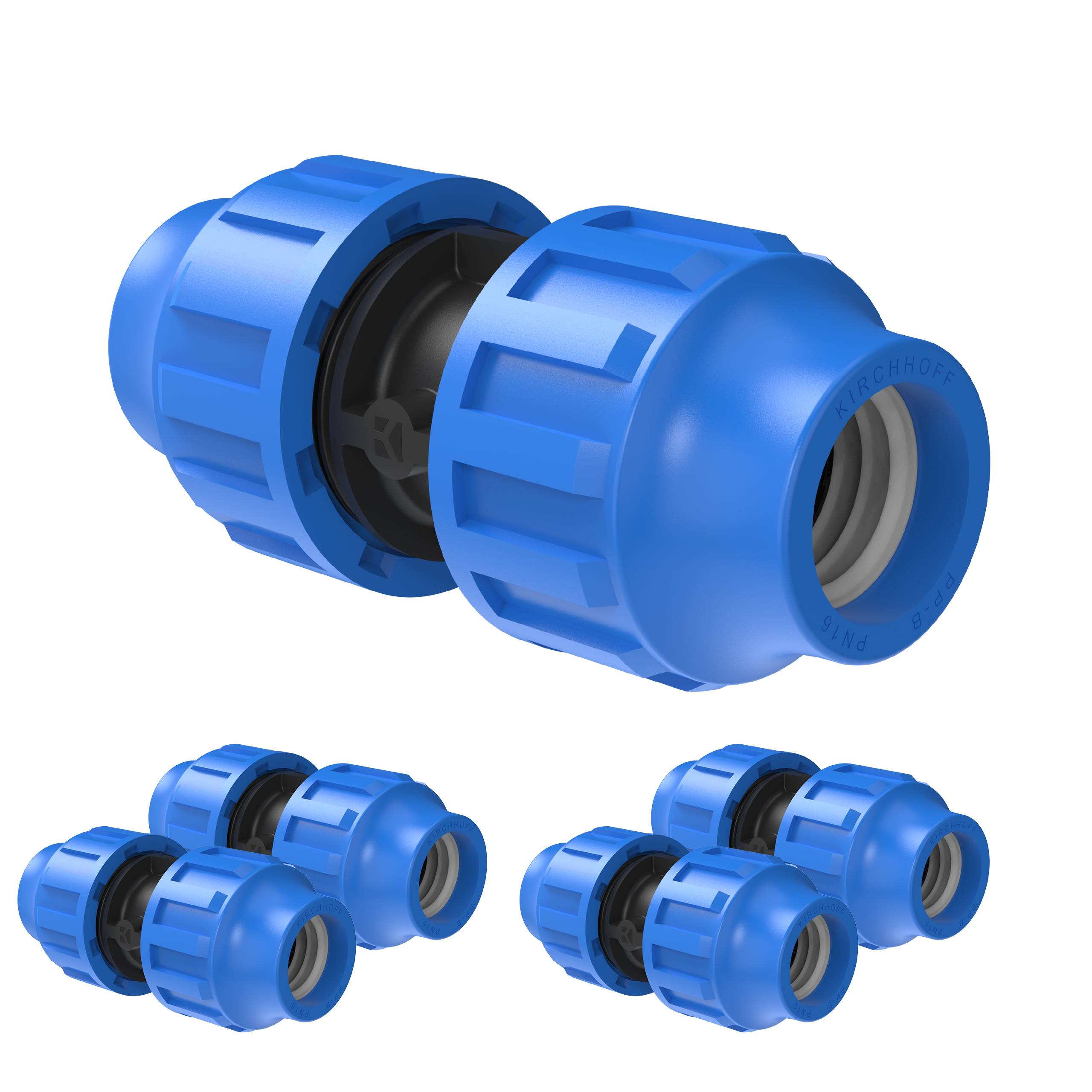 PP Verbindungsstück, 32 mm, Klemmfitting für HDPE, DVGW zertifiziert