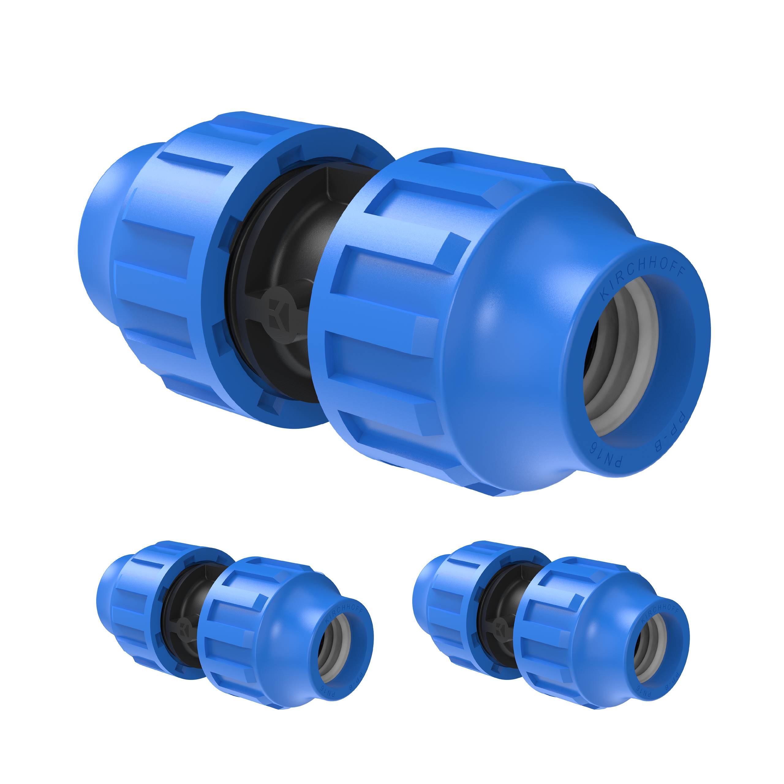 PP Verbindungsstück, 25 mm, Klemmfitting für HDPE, DVGW zertifiziert