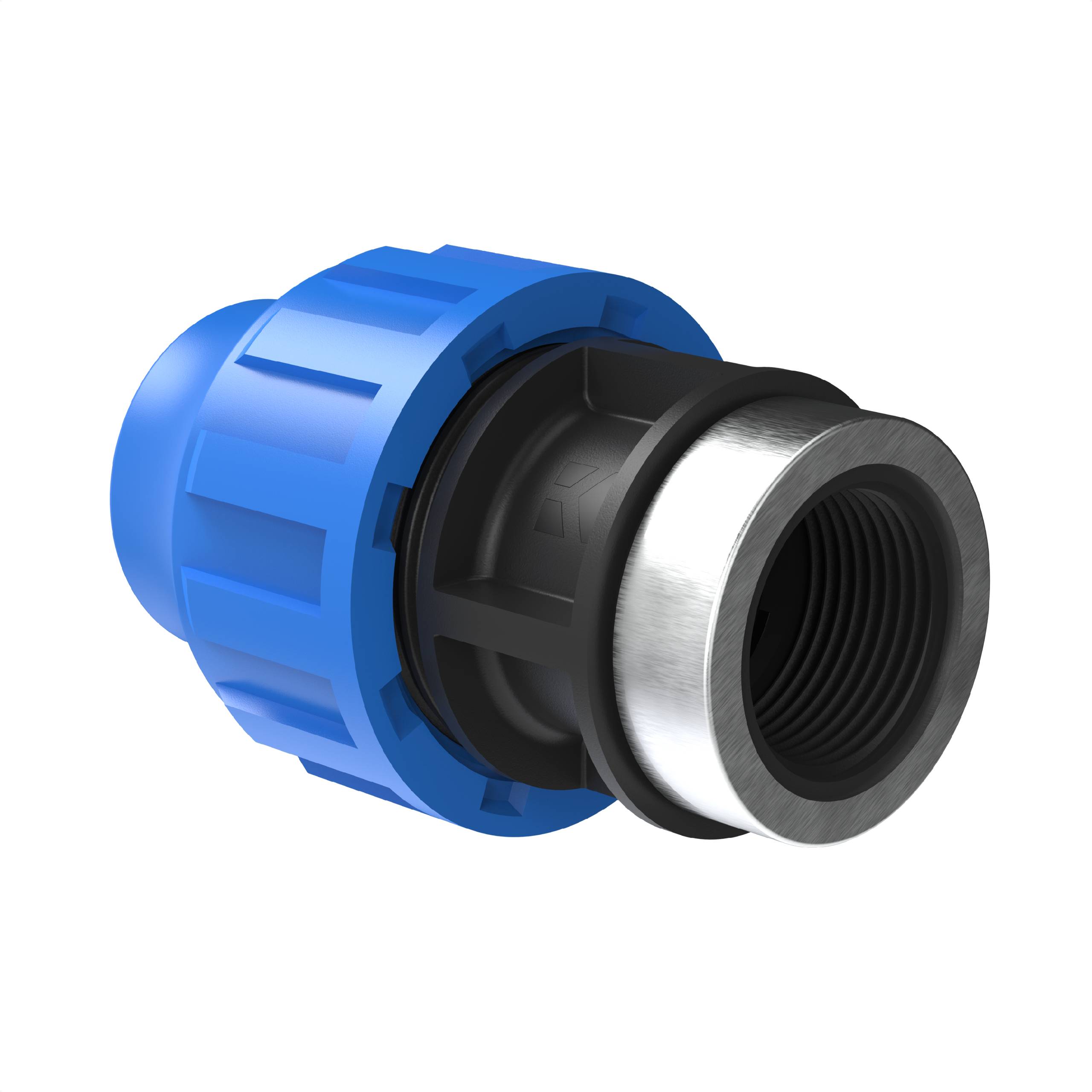 PP Übergangsstück, 25 mm x 1"IG, Klemmfitting für HDPE, DVGW zertifiziert