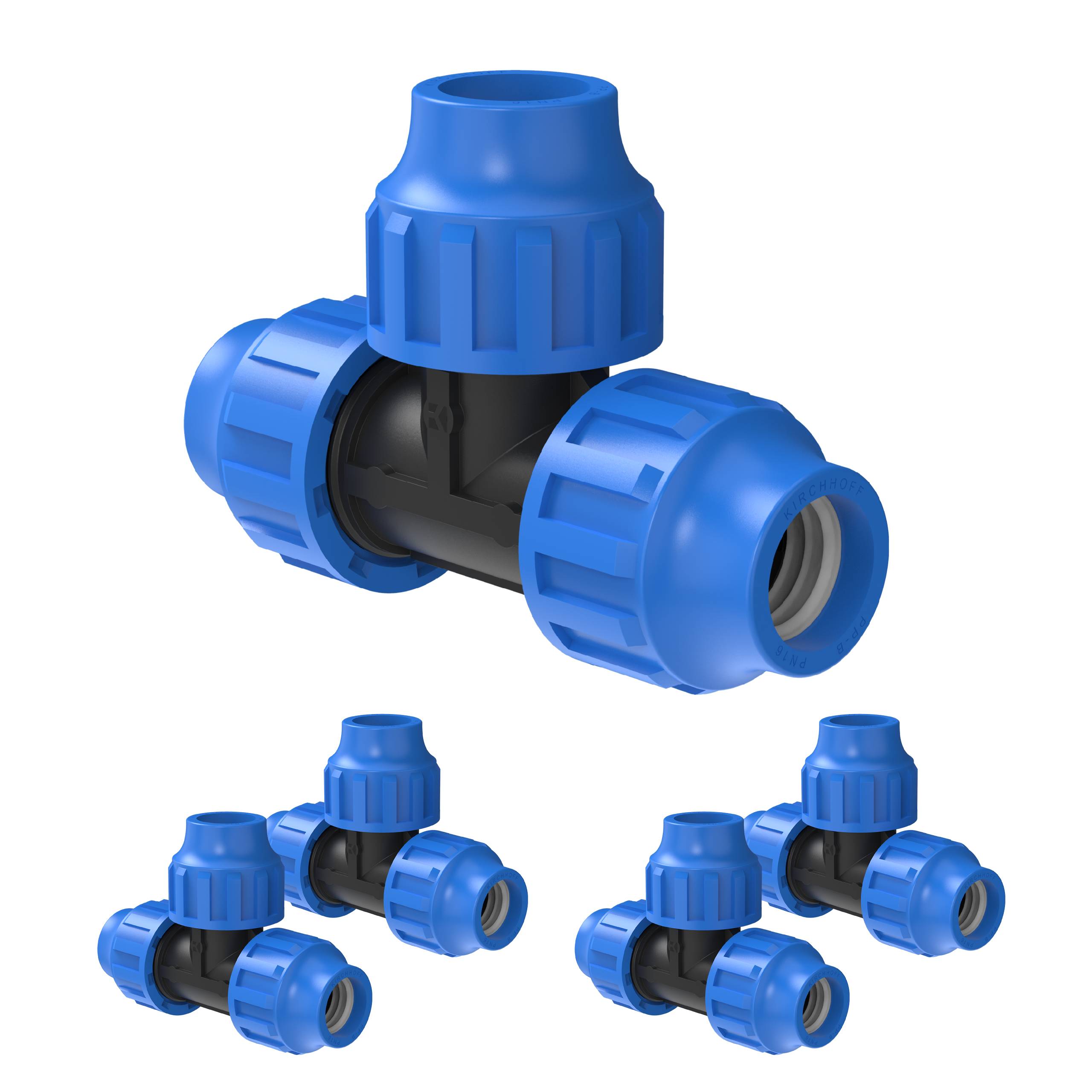 PP T-Stück, 32 mm, Klemmfitting für HDPE