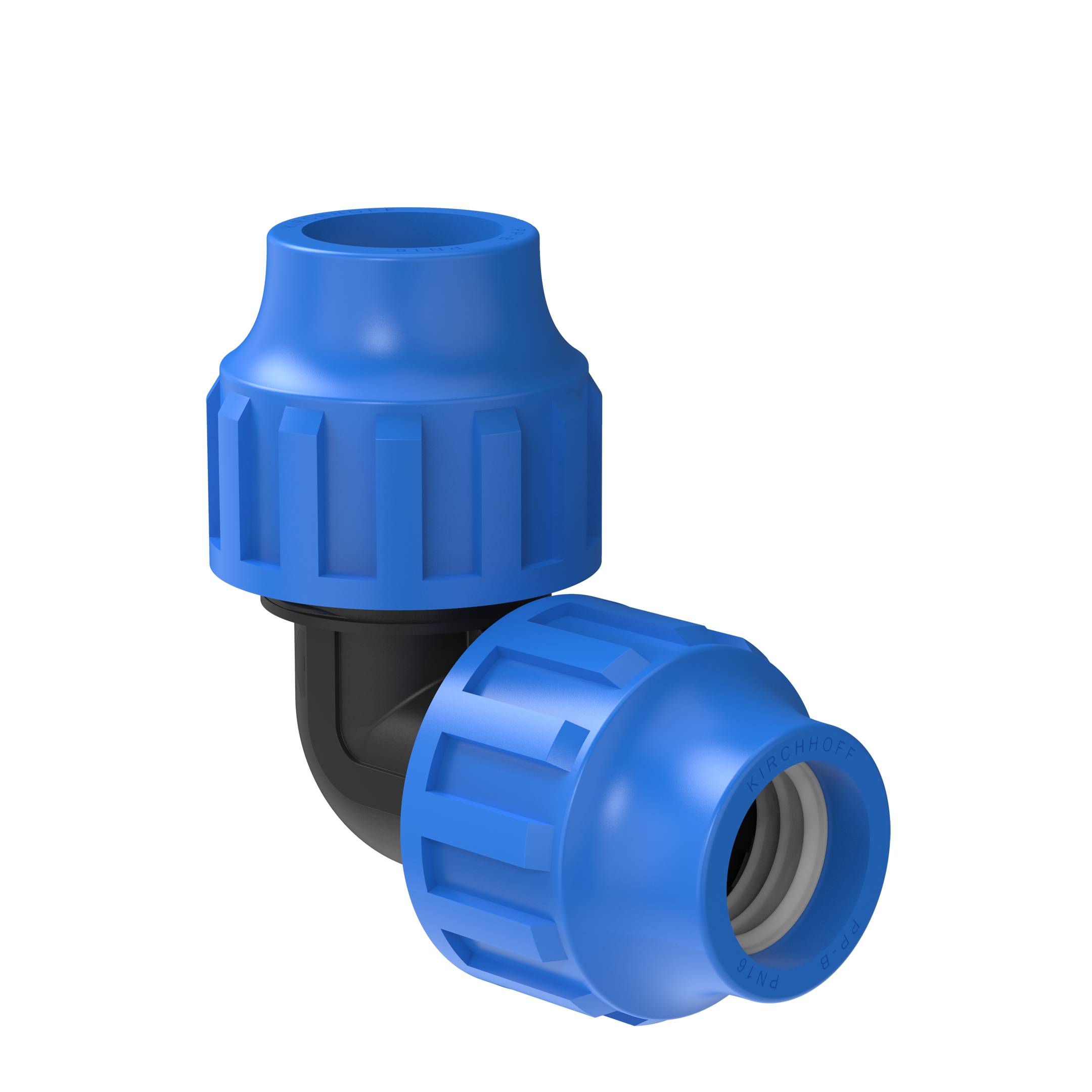 PP Winkel 90°, 20 mm, Klemmfitting für HDPE