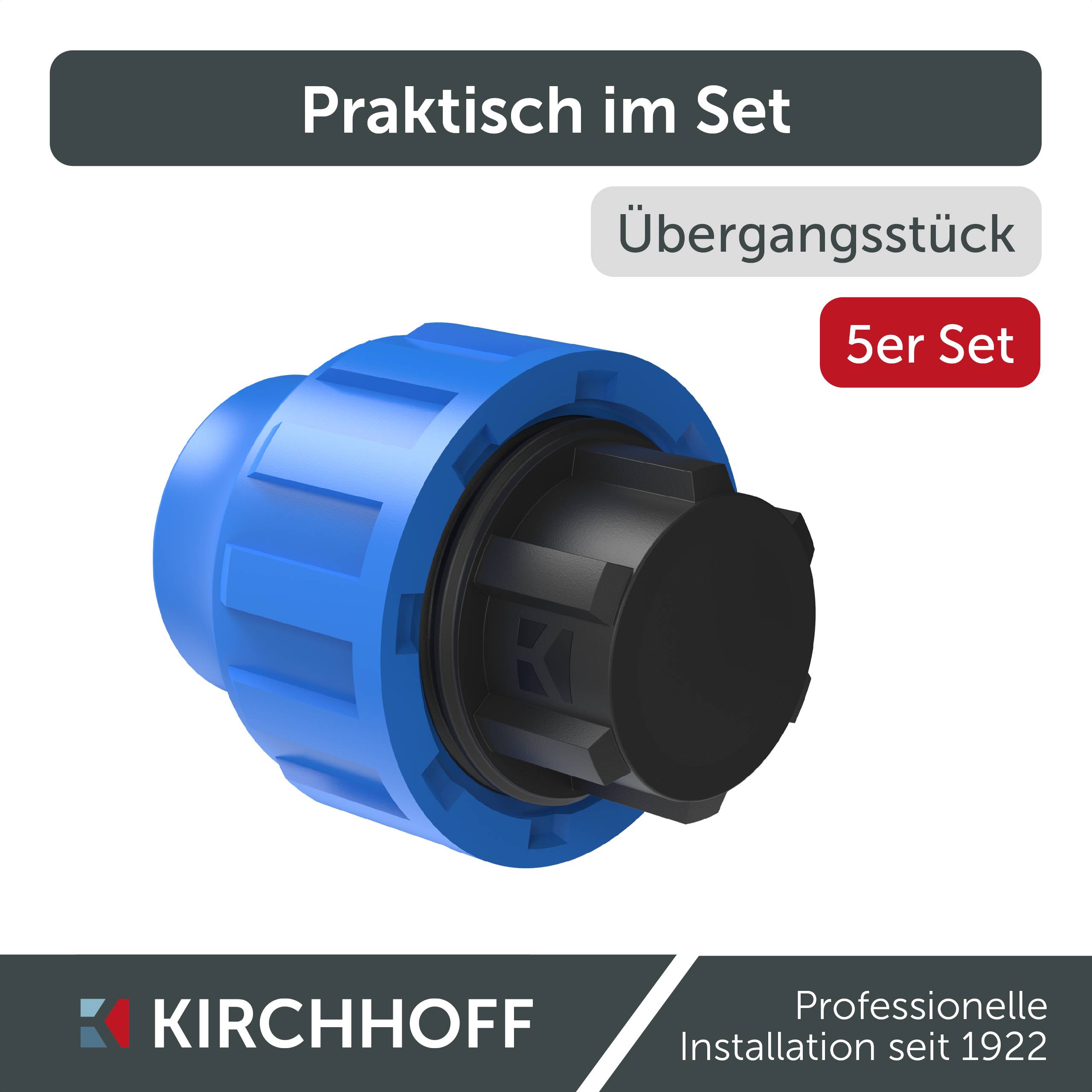 PP Endstück, 32 mm, Klemmfitting für HDPE, DVGW zertifiziert