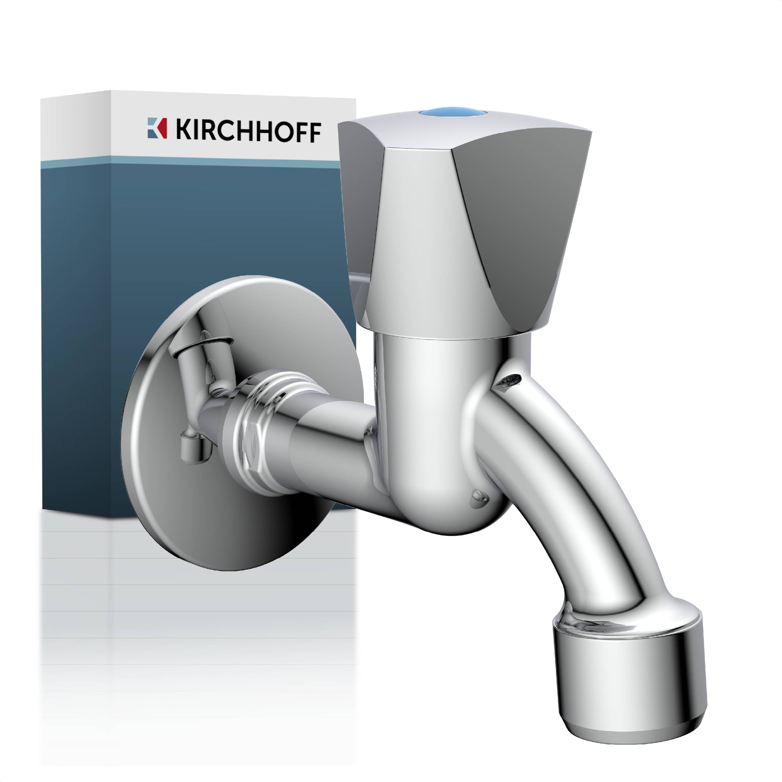 MS Auslaufventil Haubengriff, Chrom, 1/2"AG x M22