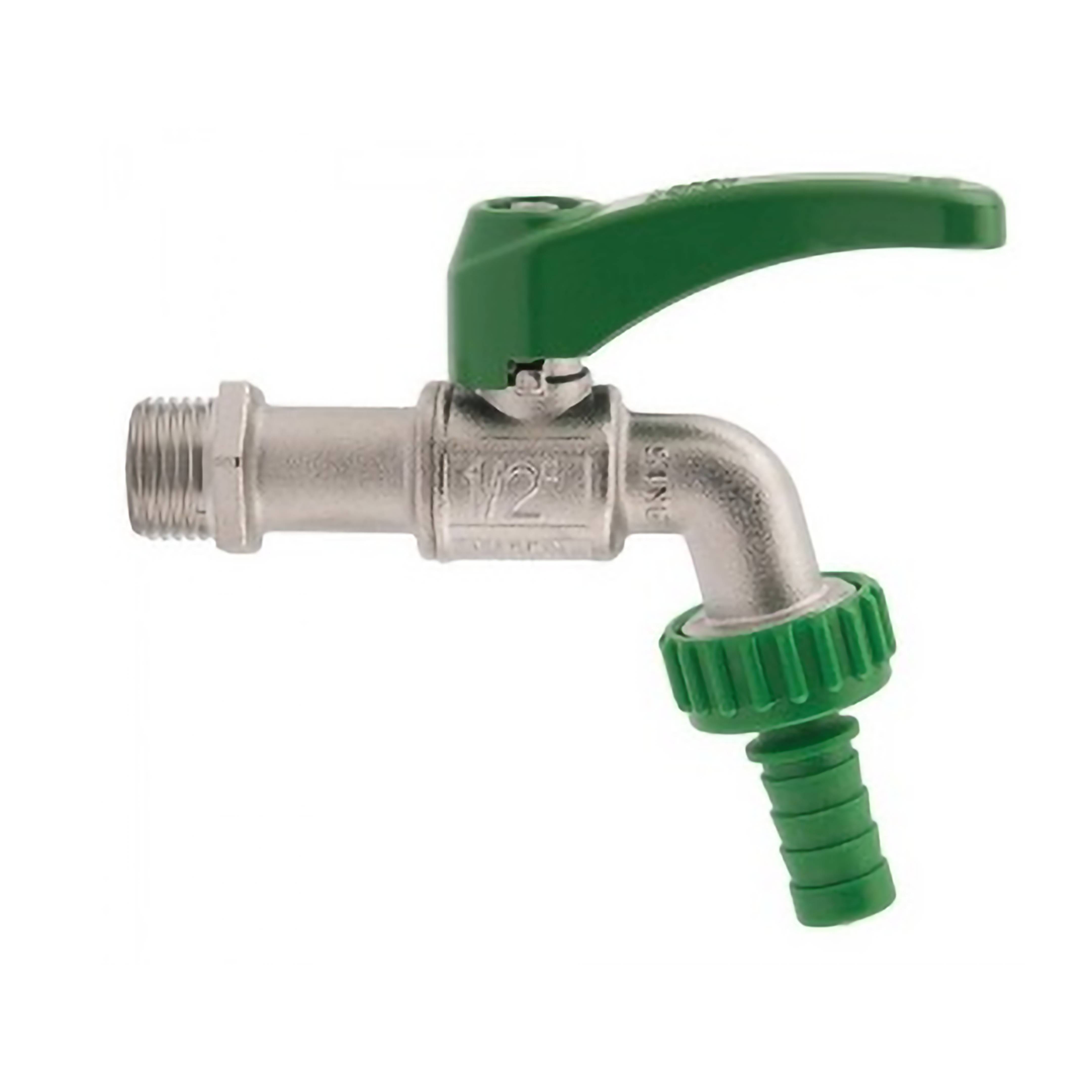 MS Kugel-Auslaufhahn, nickel, 1/2"AG x 3/4"AG x 1/2" T, erhöhte Frostresistenz