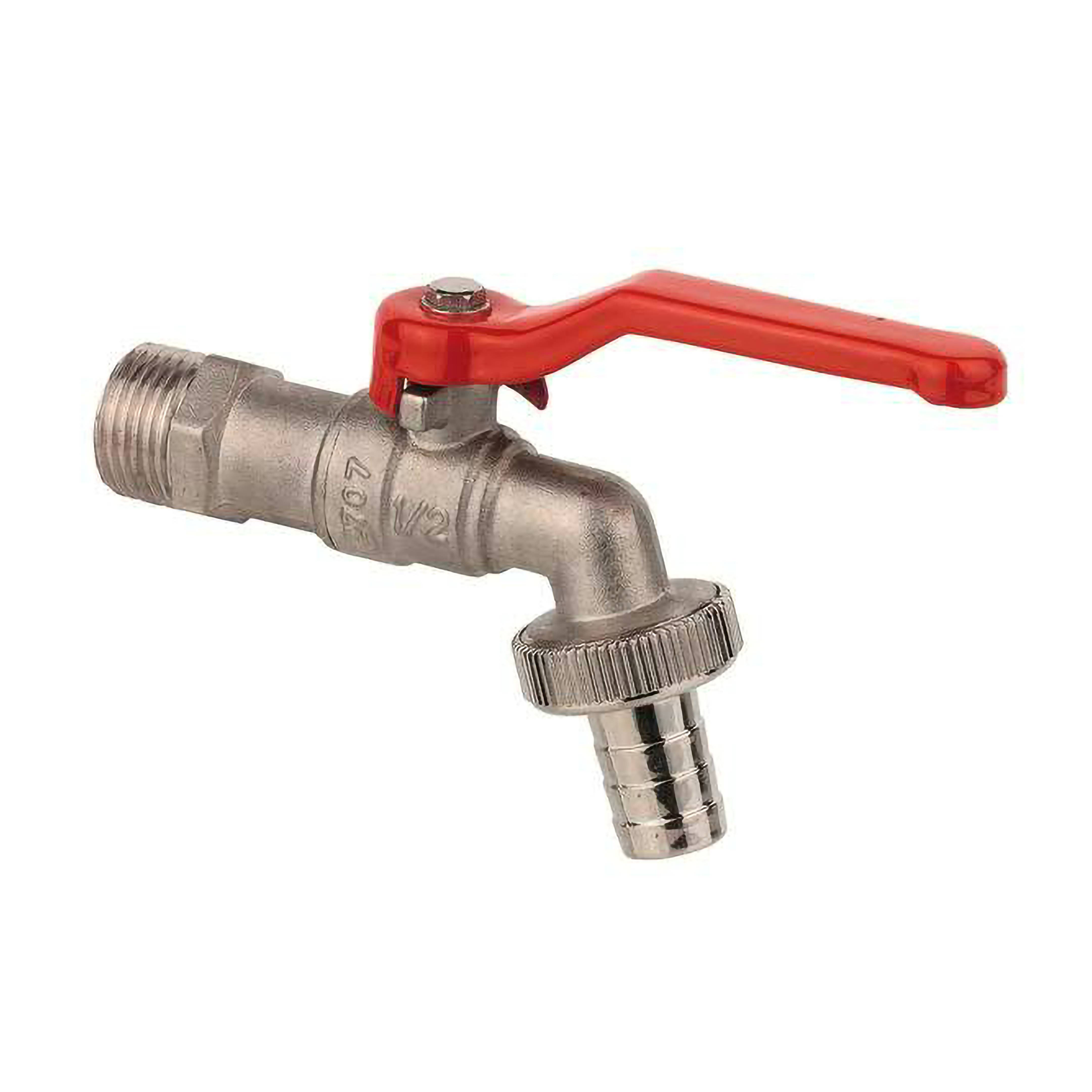 MS Kugel-Auslaufhahn, nickel, 3/4"AG x 1"AG x 3/4"T