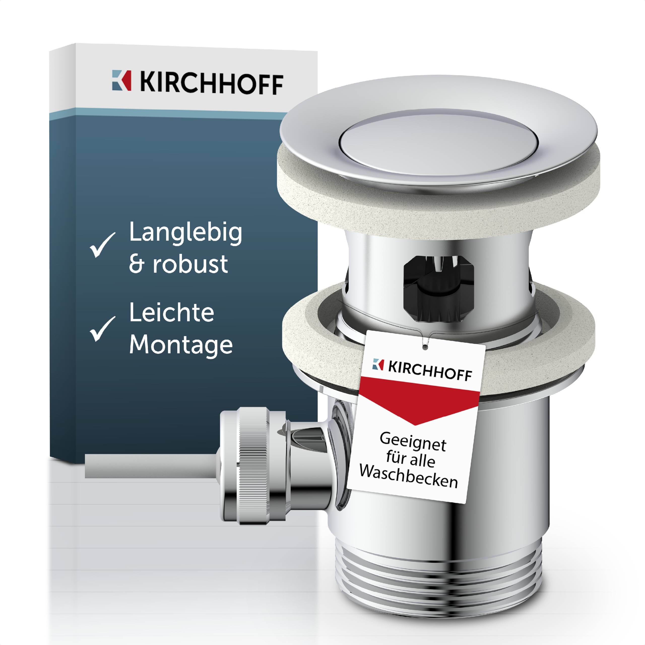 Exzentergarnitur, Chrom, 1 1/4", für Waschtisch