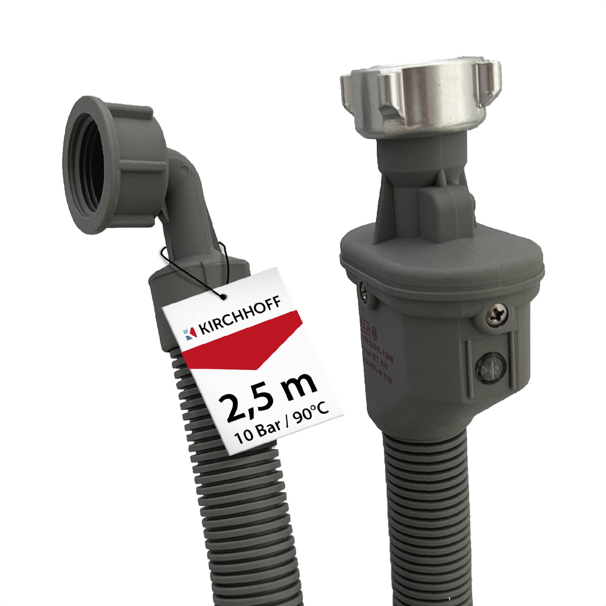 WAS Sicherheits-Zulaufschlauch, 3/4"IG x 2,5 m x 3/4"IG, 10 Bar / 90°C