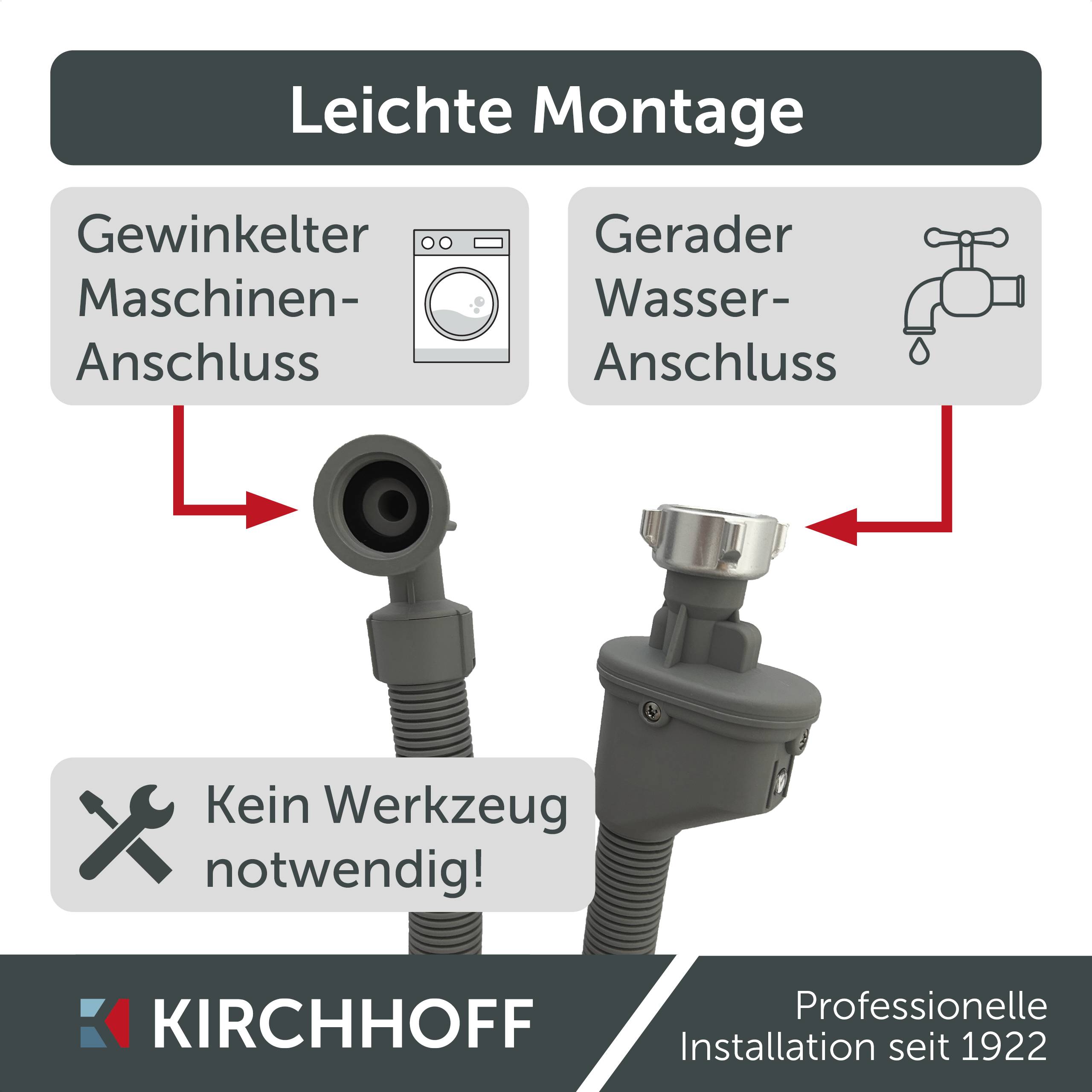 WAS Sicherheits-Zulaufschlauch, 3/4"IG x 2,5 m x 3/4"IG, 10 Bar / 90°C