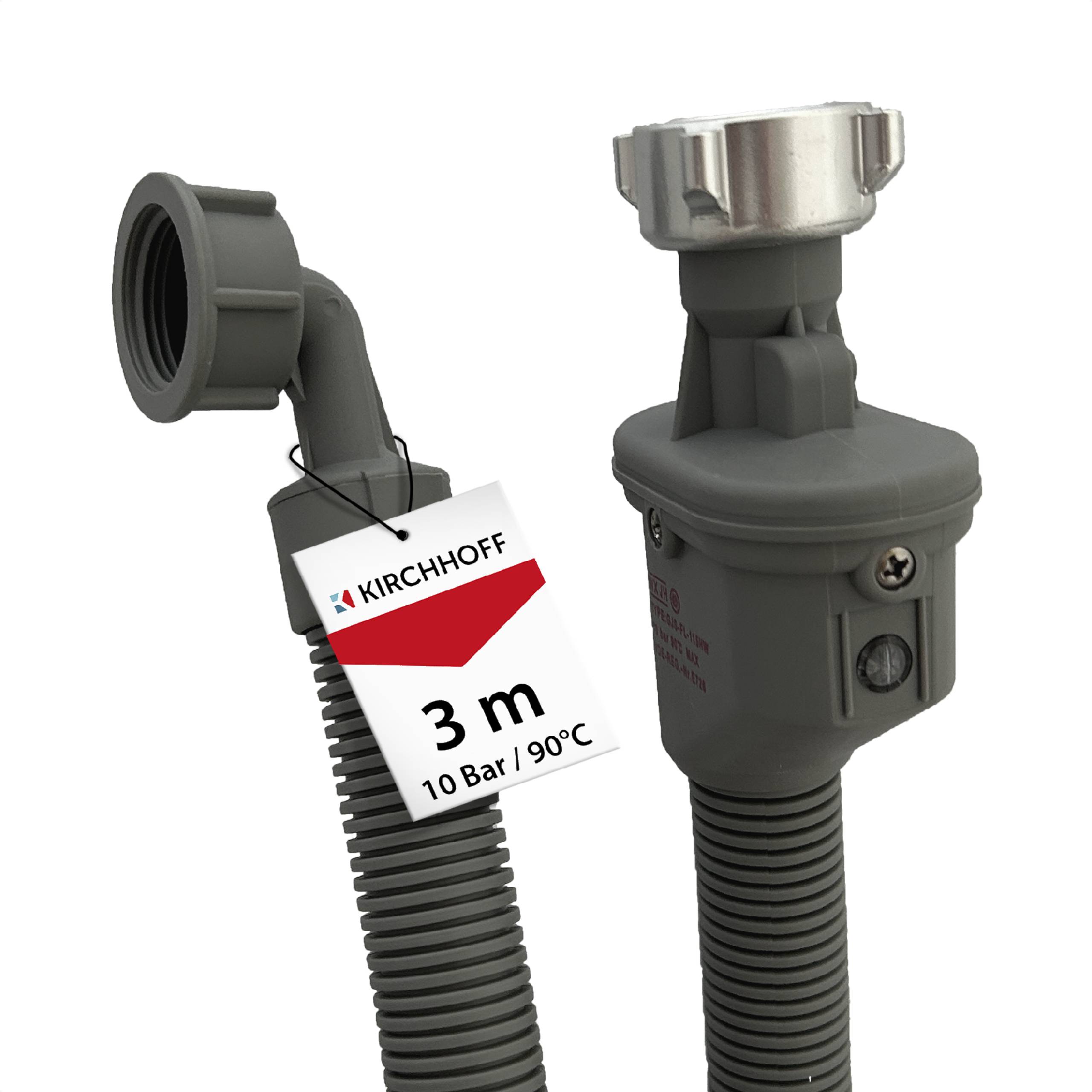 WAS Sicherheits-Zulaufschlauch, 3/4"IG x 3 m x 3/4"IG, 10 Bar / 90°C