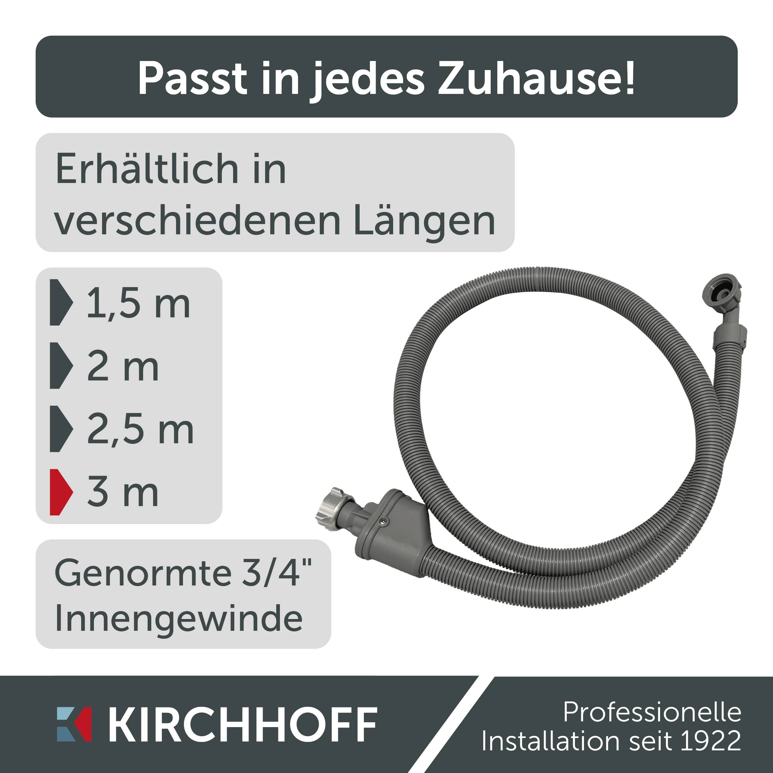 WAS Sicherheits-Zulaufschlauch, 3/4"IG x 3 m x 3/4"IG, 10 Bar / 90°C