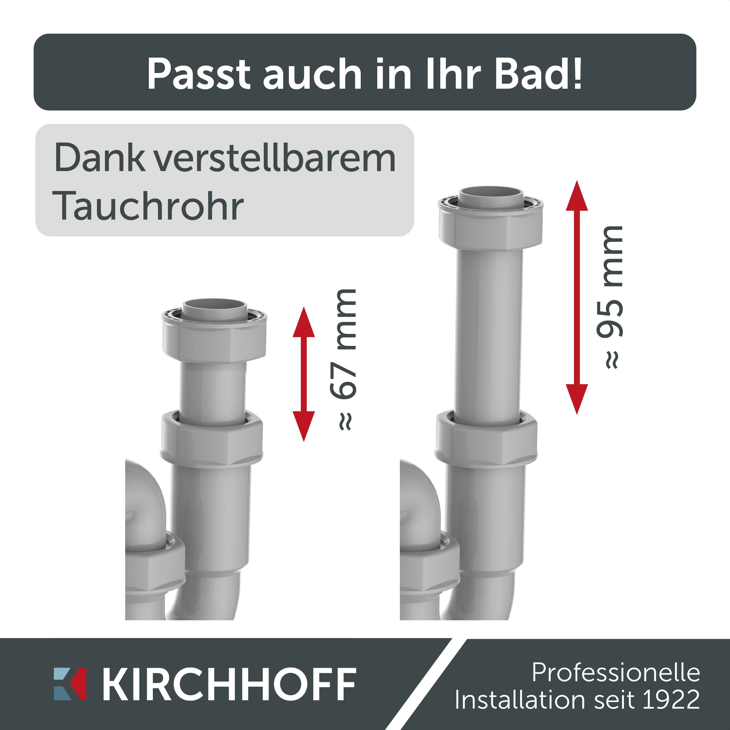 ECO-SAVE KS Röhrensiphon, Grau, 1 1/4" x 32 mm