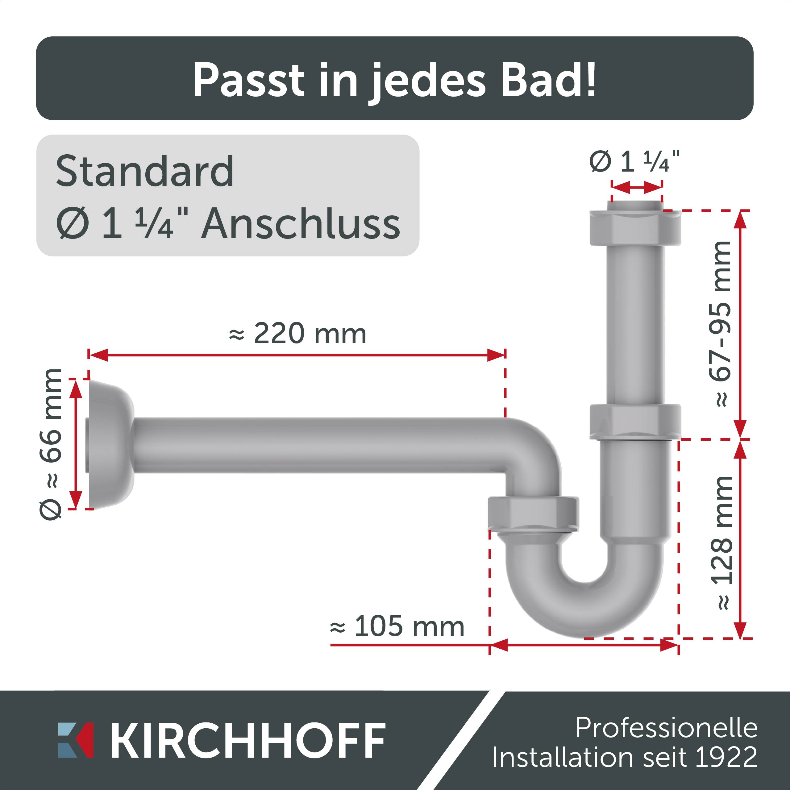 ECO-SAVE KS Röhrensiphon, Grau, 1 1/4" x 32 mm