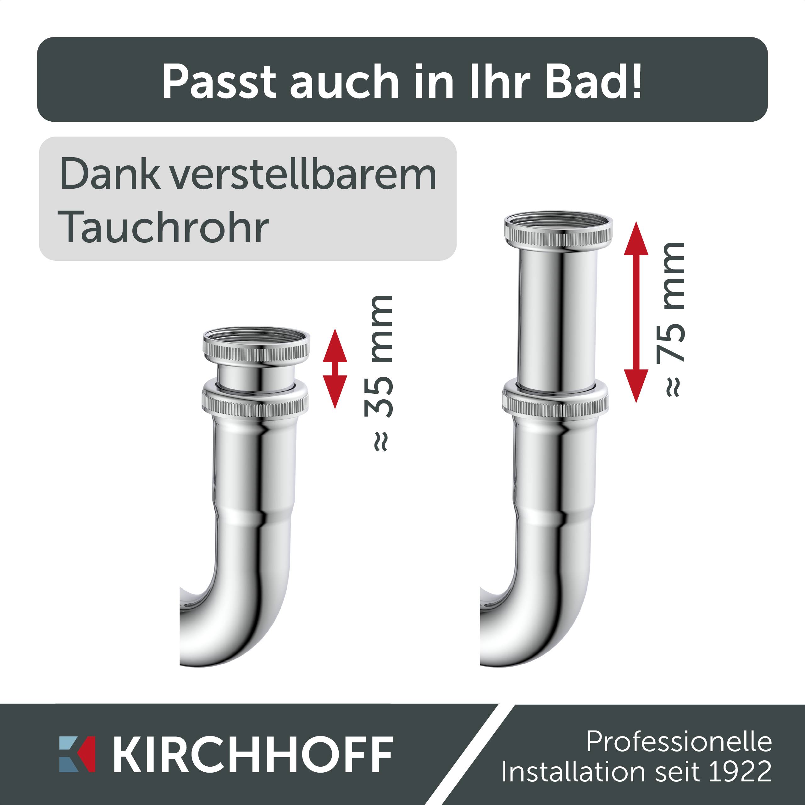 Röhrensiphon, Chrom, 1 1/4" x 32 mm