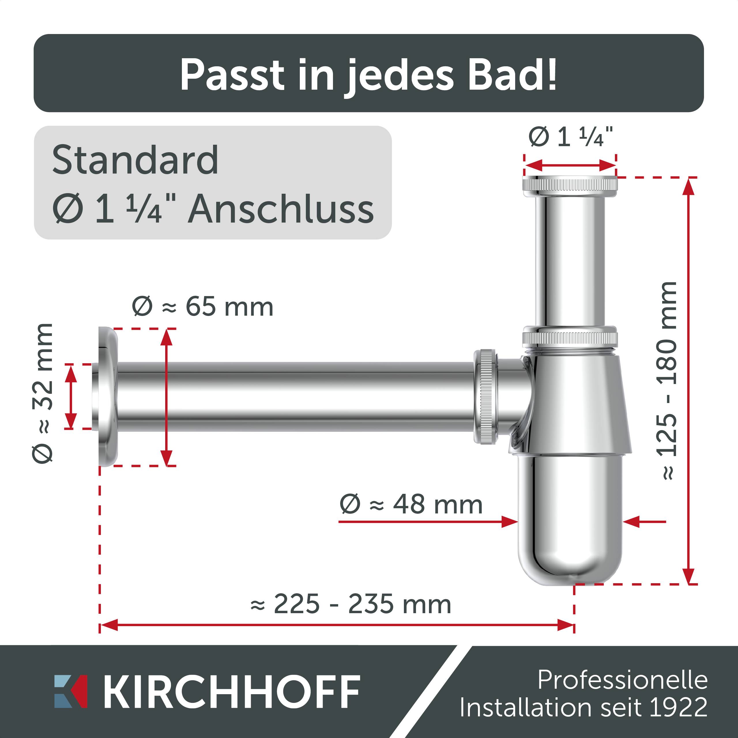 Flaschensiphon, Chrom, 1 1/4" x 32 mm