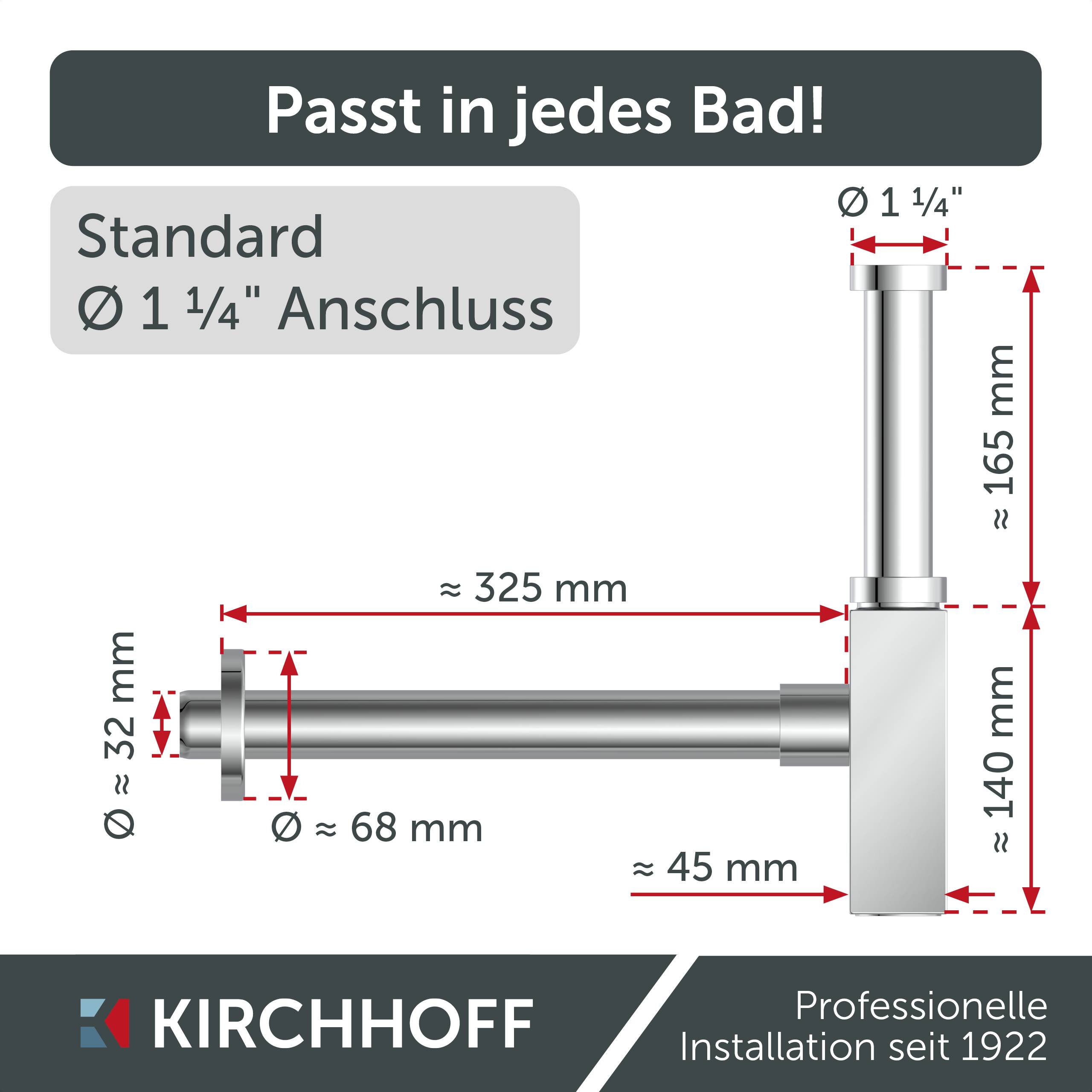DS-3WK Flaschensiphon, Chrom, 1 1/4" x 32 mm