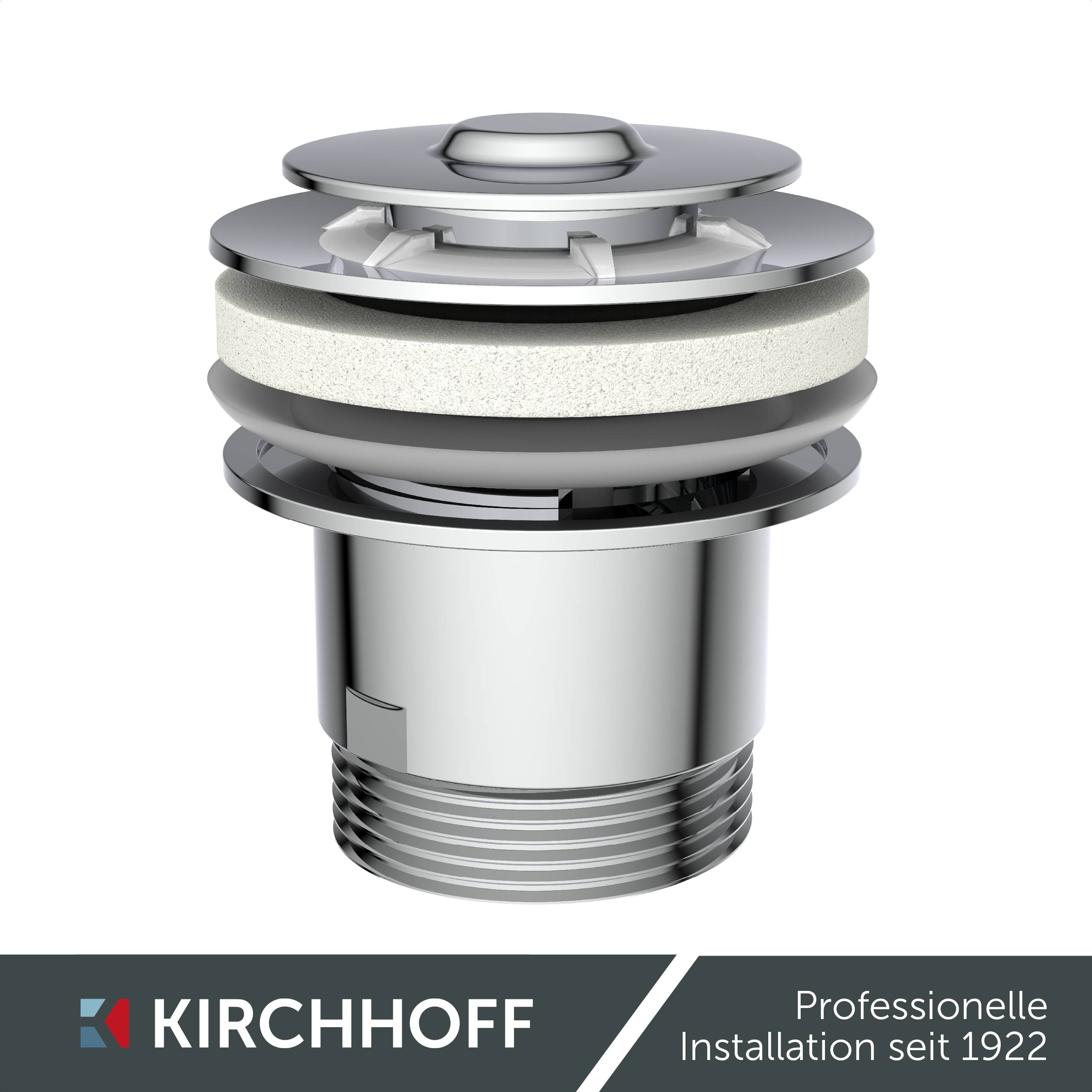 DAV-2WK Ablaufventil, Chrom, 1 1/4" x 65 mm, mit Überlauf