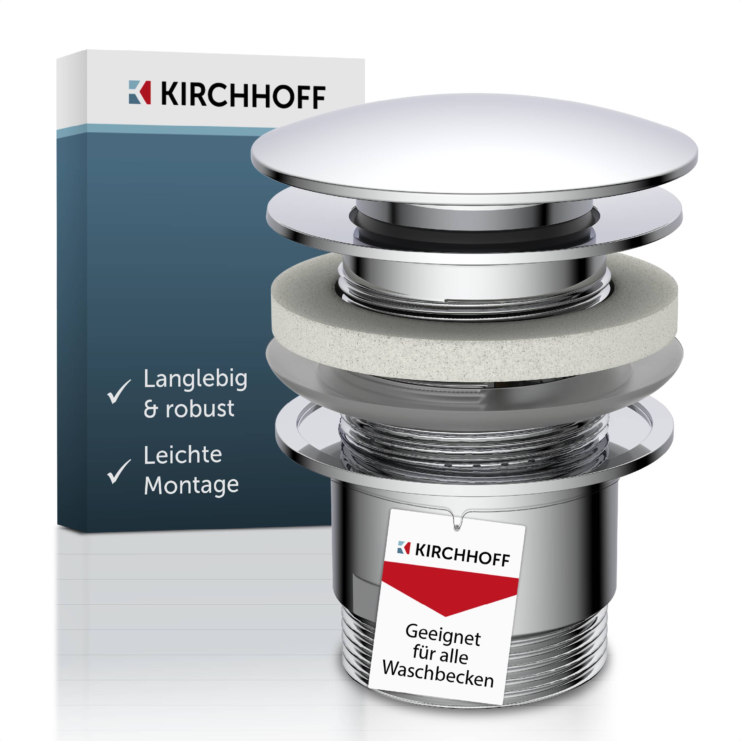DAV-1WK Ablaufventil, Chrom, 1 1/4" x 65 mm, mit Überlauf
