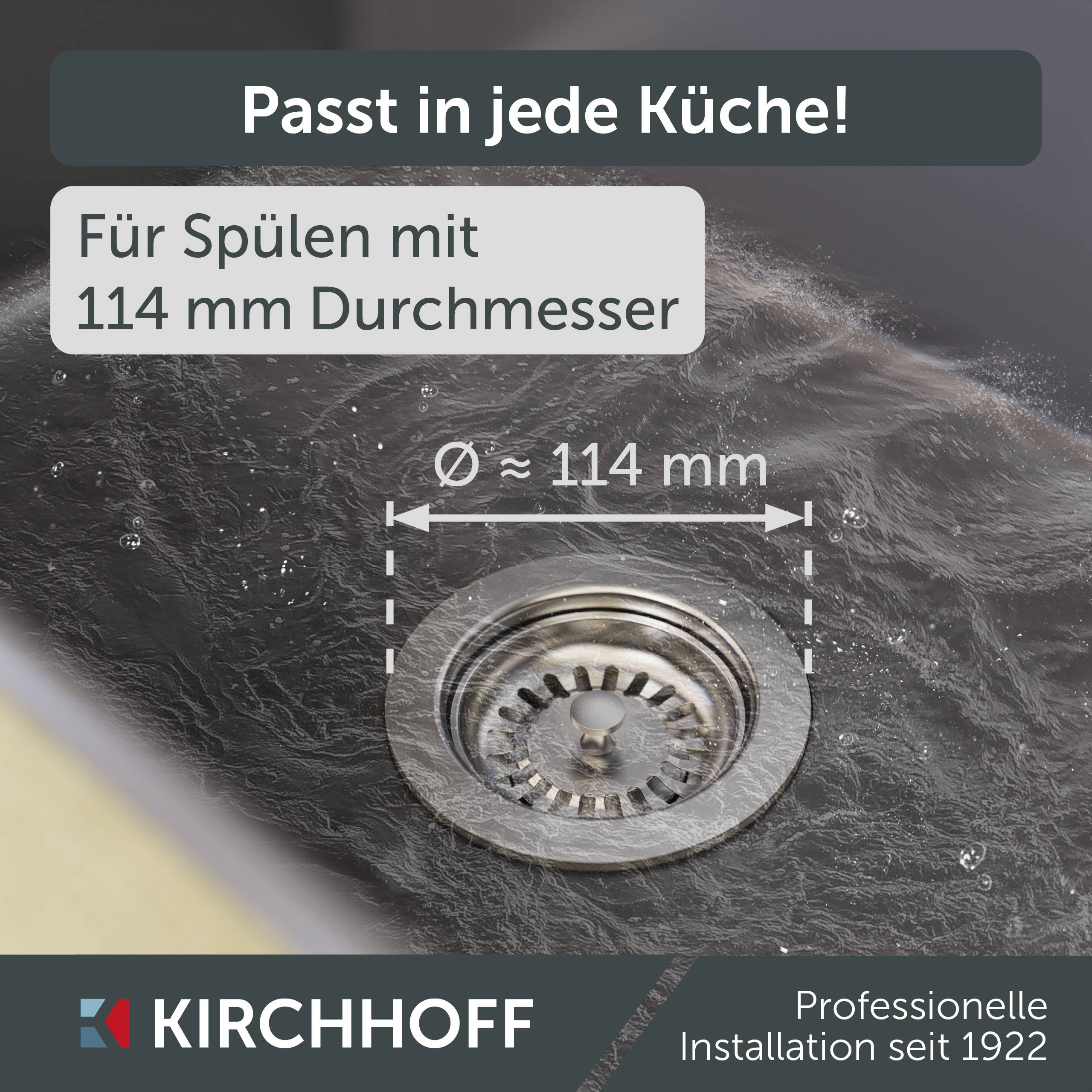 KS Korbventil, 1 1/2"AG, Edelstahl-Ventilkelch & Sieb Ø 114 mm