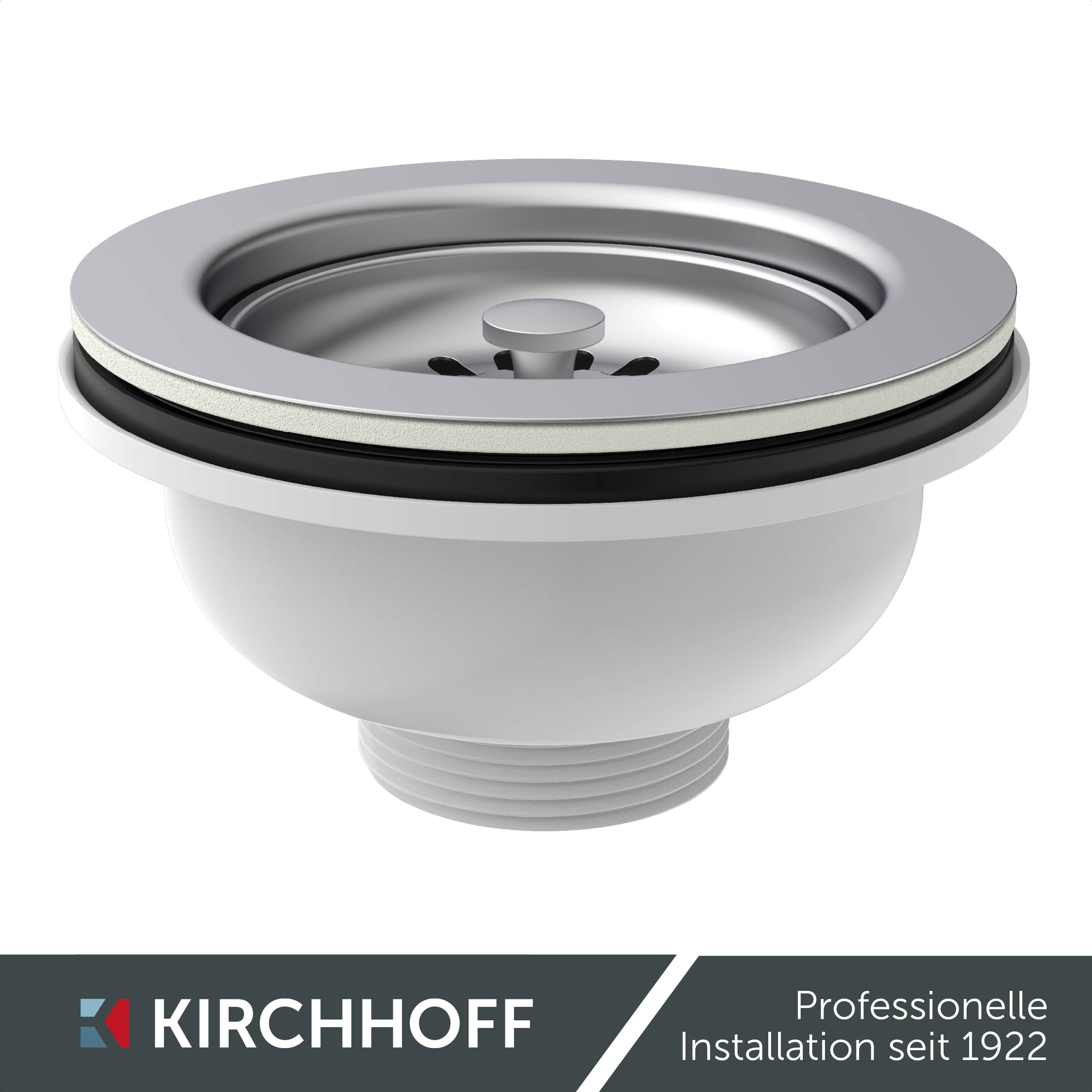 KS Korbventil, 1 1/2"AG, Edelstahl-Ventilkelch & Sieb Ø 114 mm