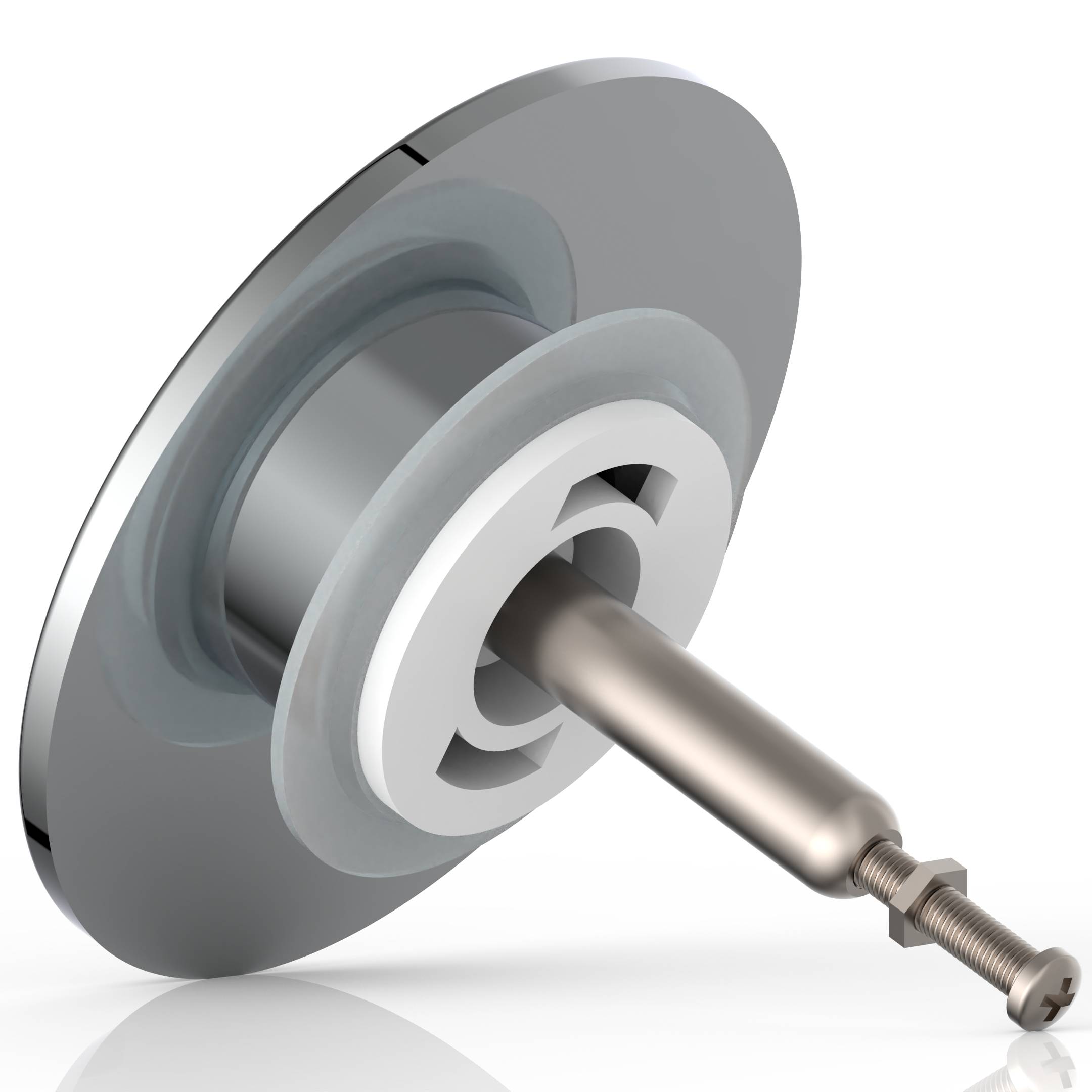 Ablaufstopfen, Chrom, 70 mm x 1 1/2", für Badewanne