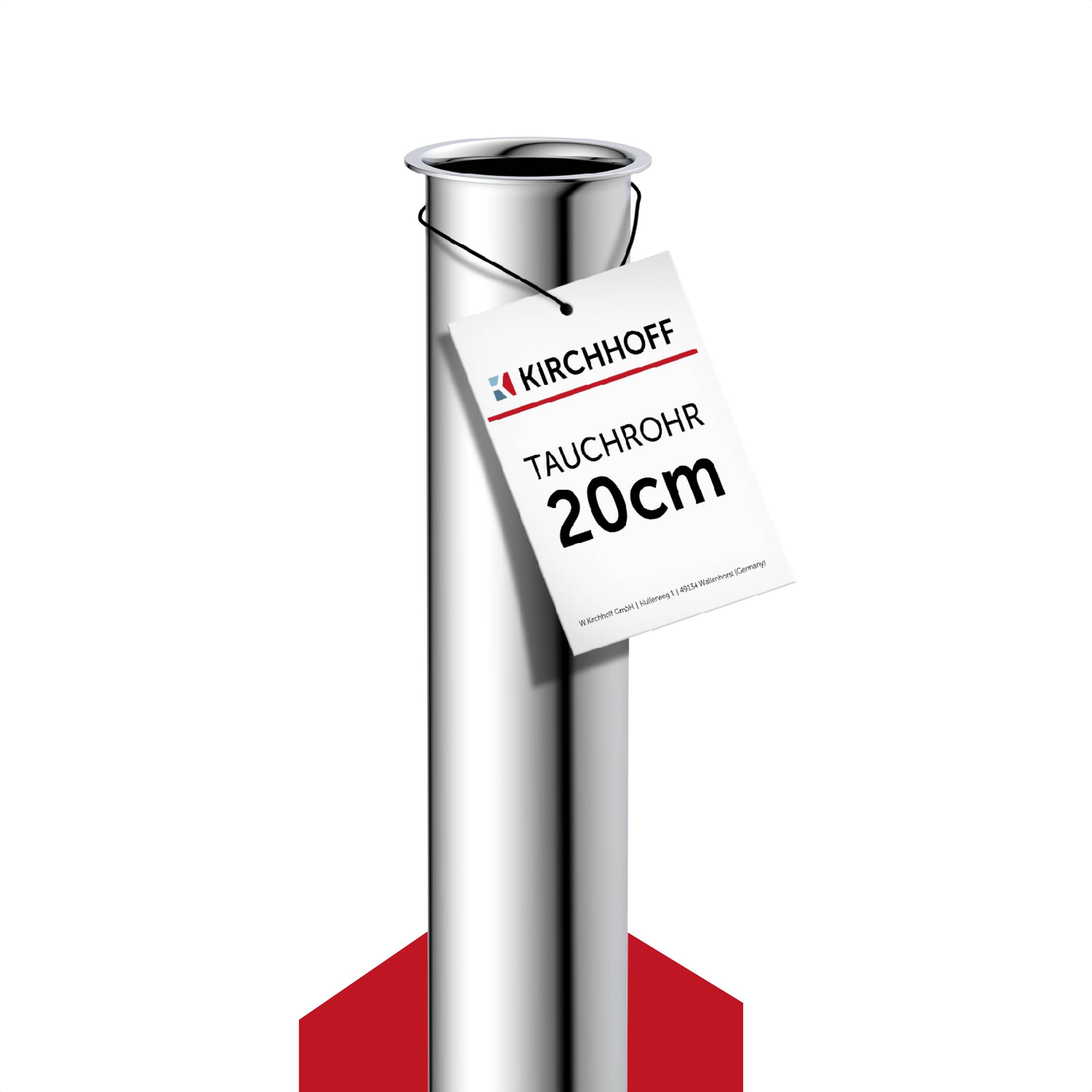 Tauchrohr, Chrom, 1 1/4" x 32 mm x 200 mm, für Siphon