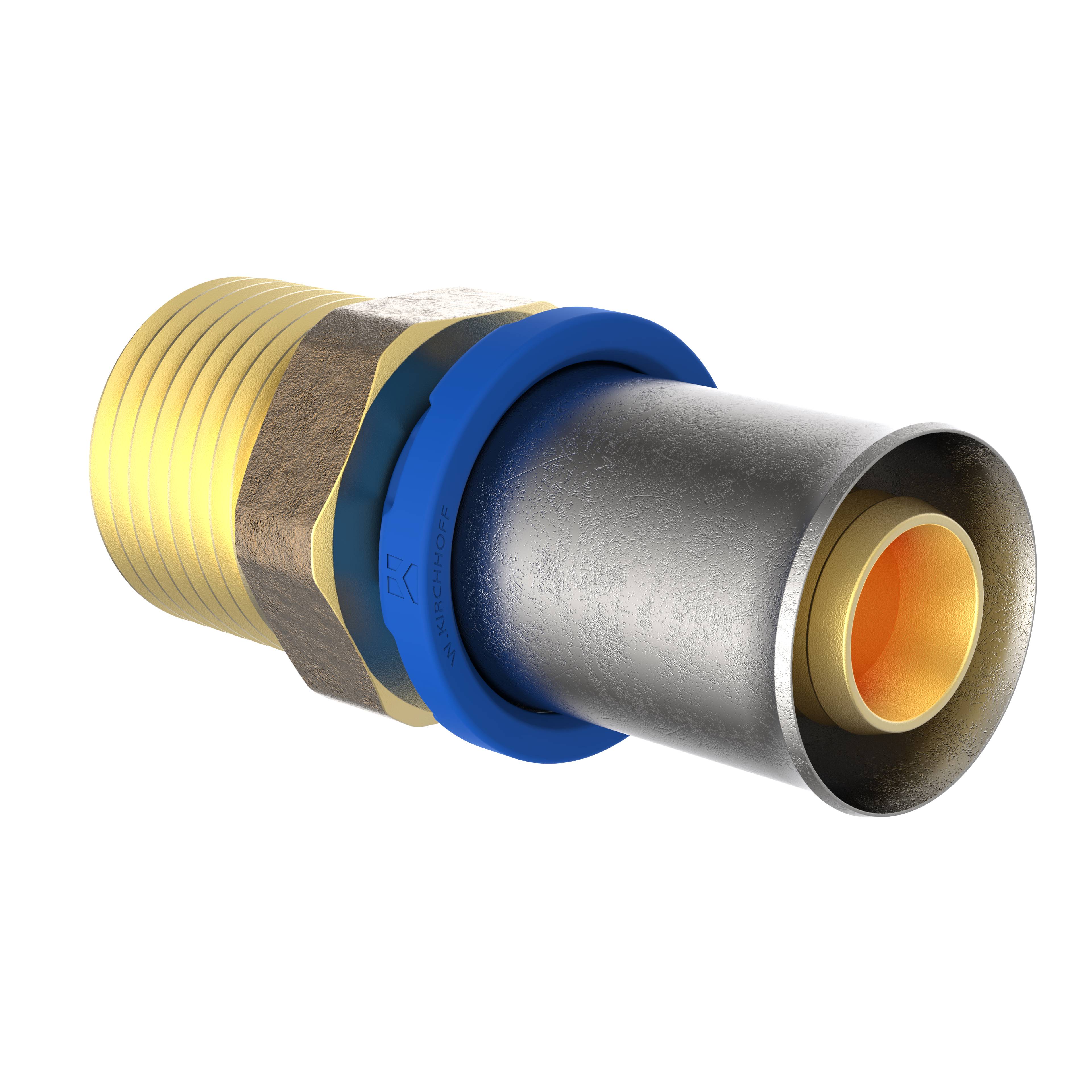 MS Übergangsstück, blank, 20 mm x 1/2"AG, Pressfitting für MSVR