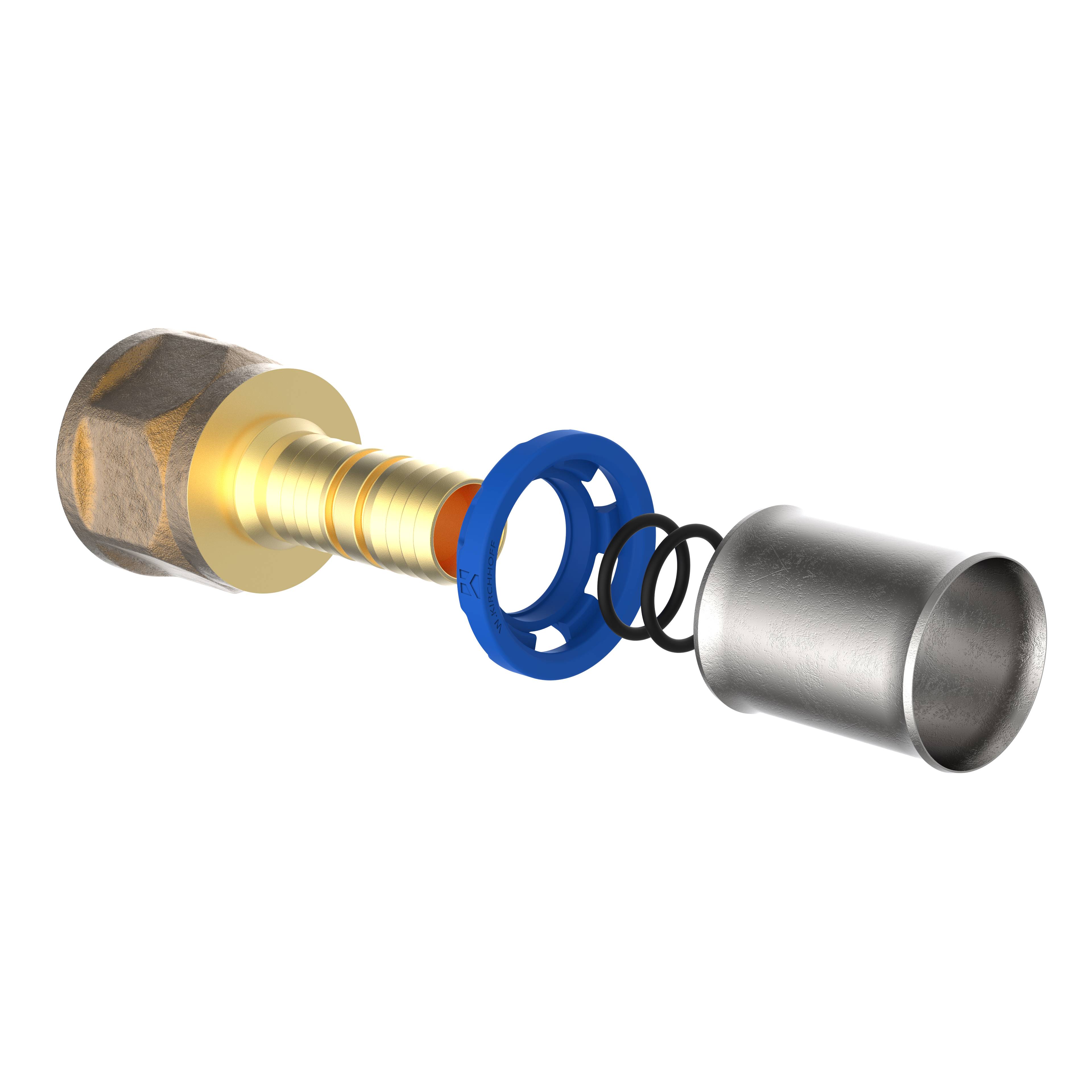 MS Übergangsstück, blank, 16 mm x 1/2"IG, Pressfitting für MSVR