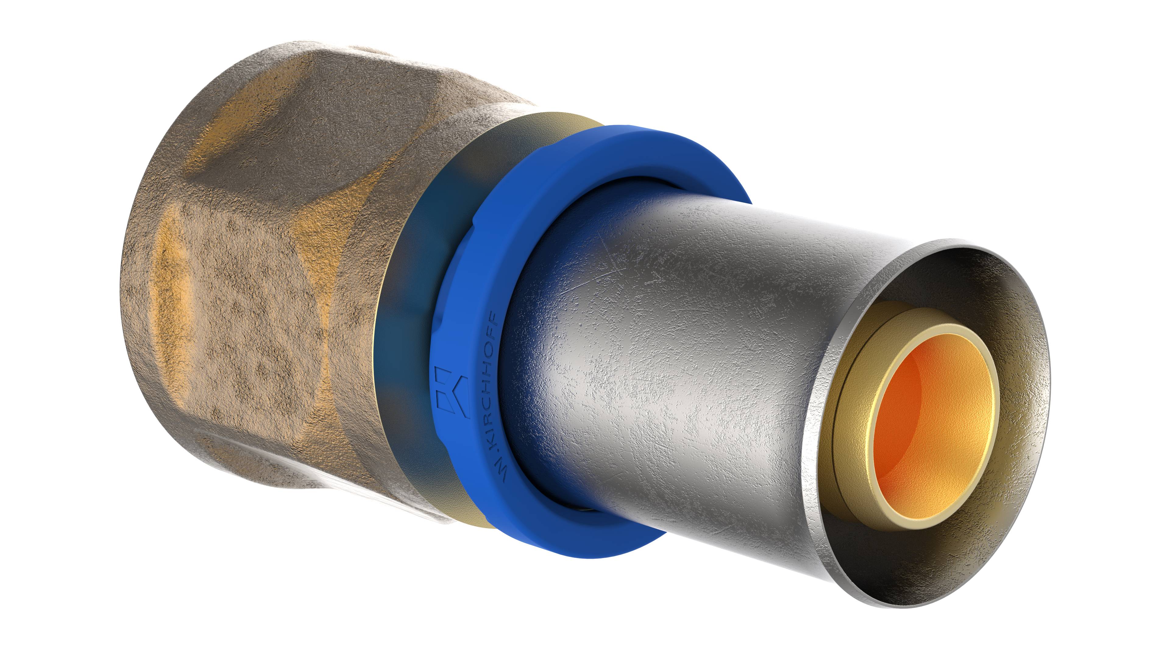 MS Übergangsstück, blank, 16 mm x 1/2"IG, Pressfitting für MSVR