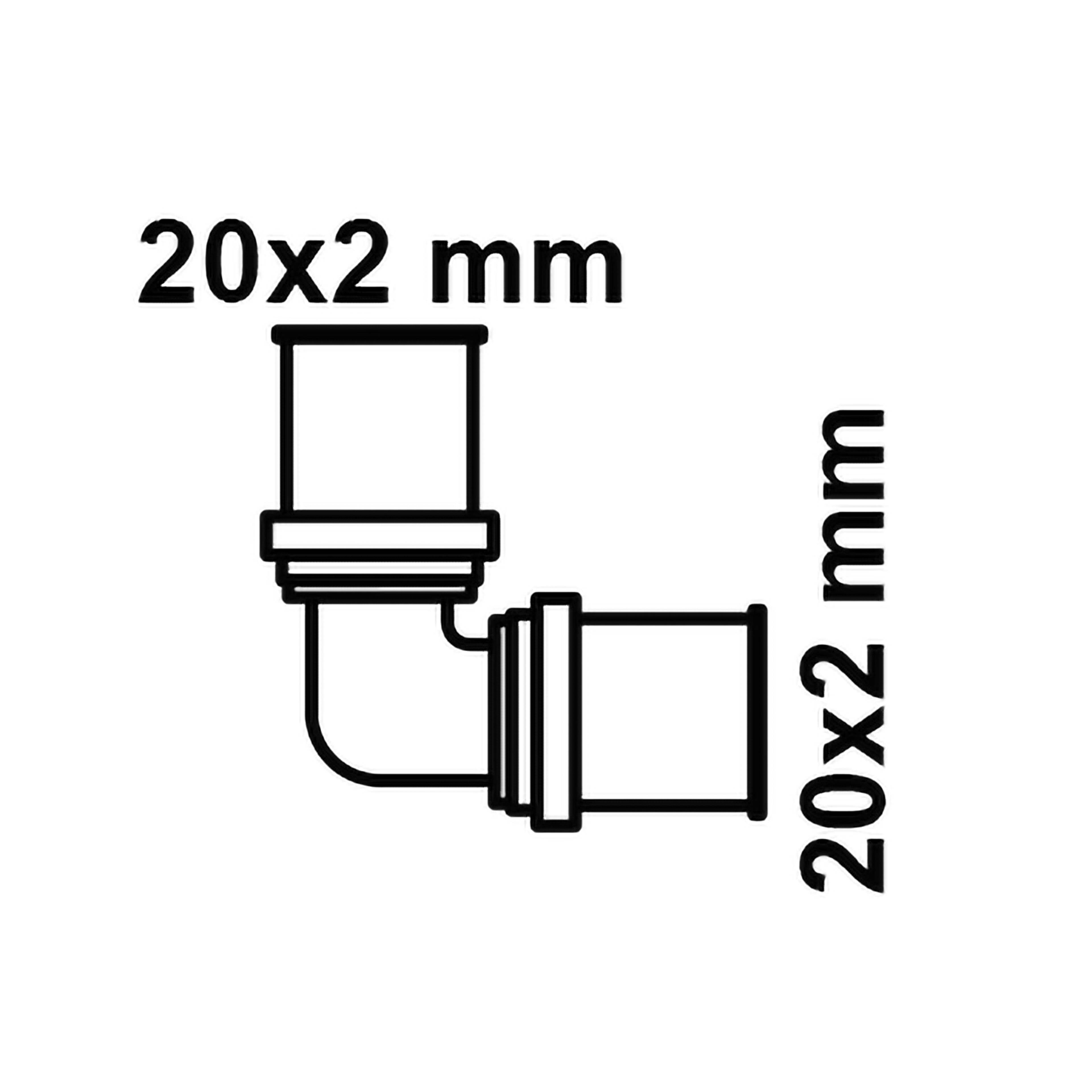 MS Winkel 90°, blank, 20 mm, Pressfitting für MSVR