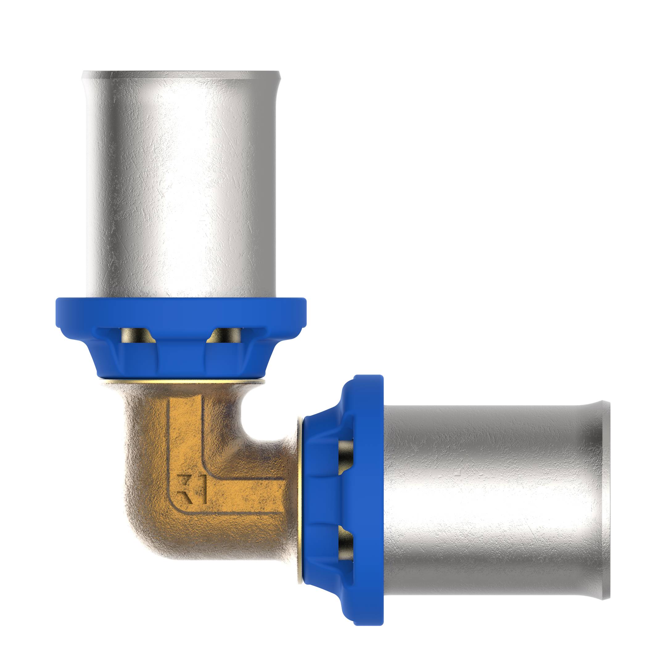 MS Winkel 90°, blank, 20 mm, Pressfitting für MSVR