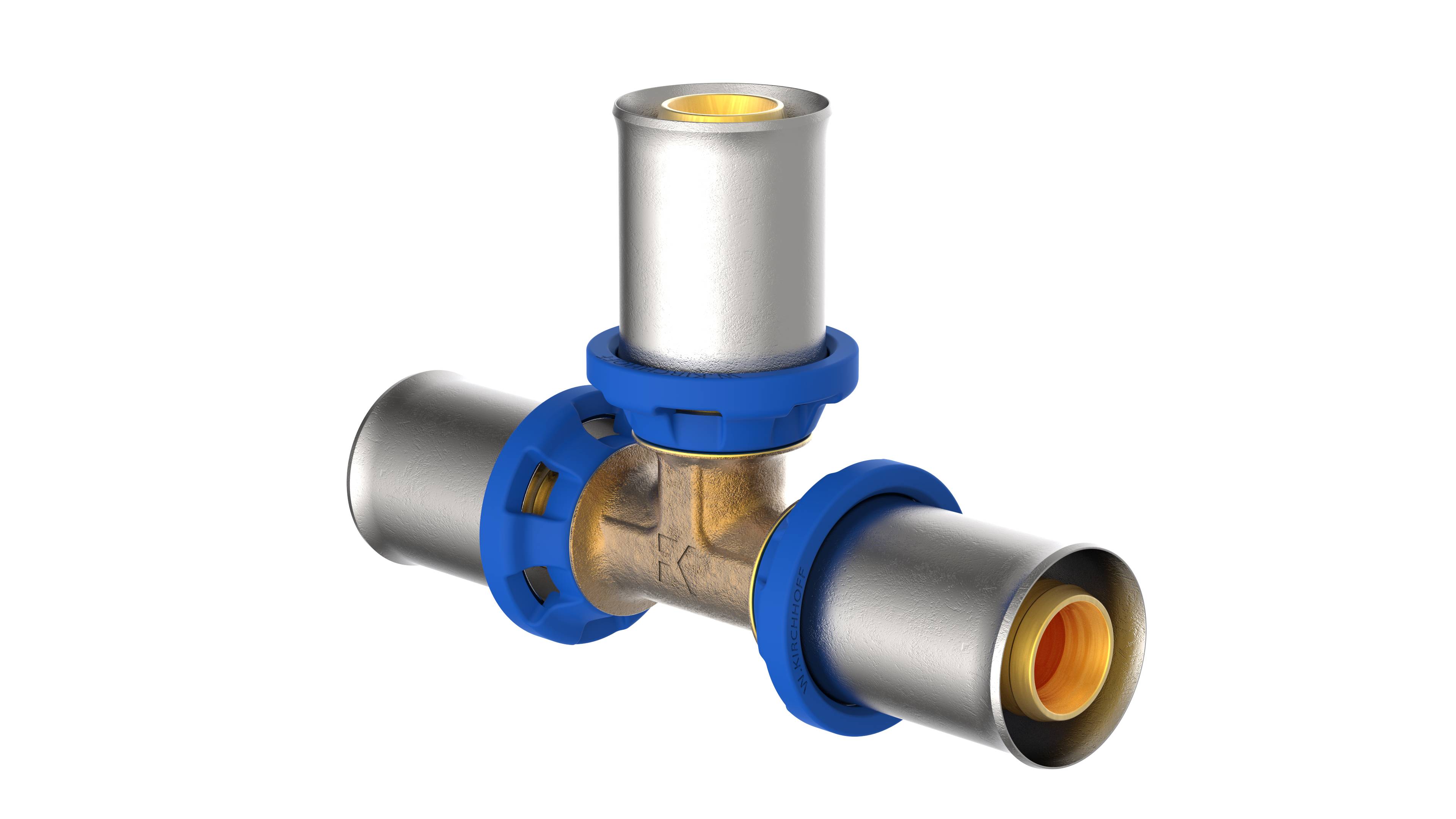 MS T-Stück, blank, 16 mm, Pressfitting für MSVR