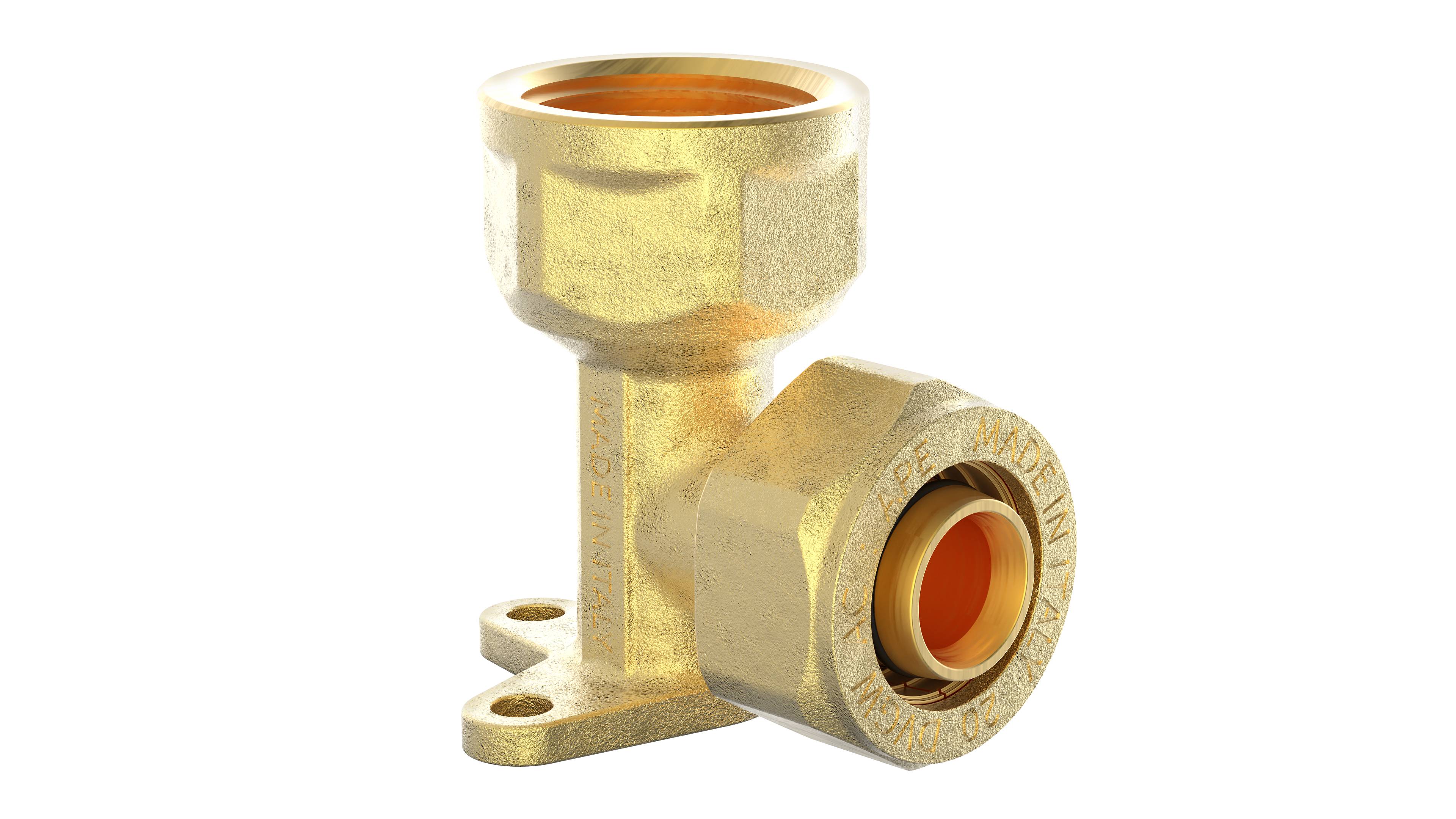 MS Wandscheibe, blank, 20 mm x 1/2"IG, Klemmfitting für MSVR