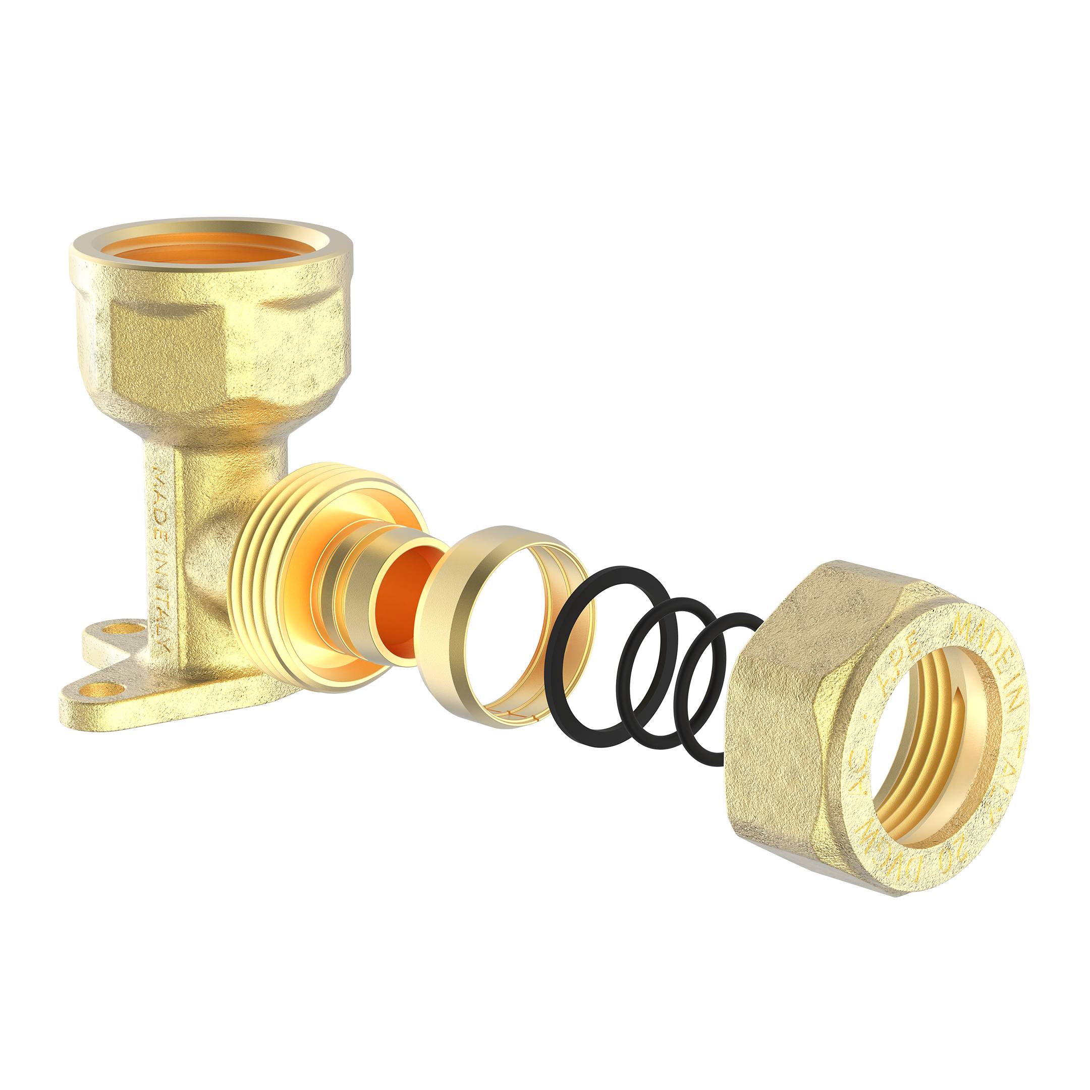 MS Wandscheibe, blank, 16 mm x 3/4"IG, Klemmfitting für MSVR