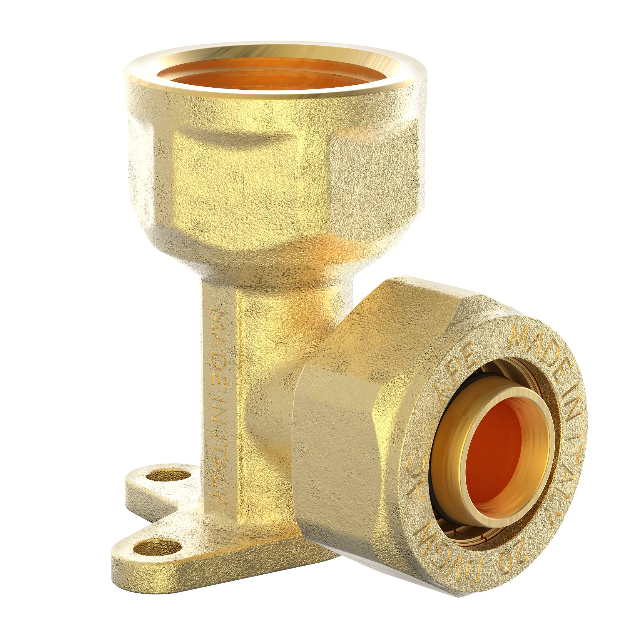 MS Wandscheibe, blank, 20 mm x 3/4"IG, Klemmfitting für MSVR