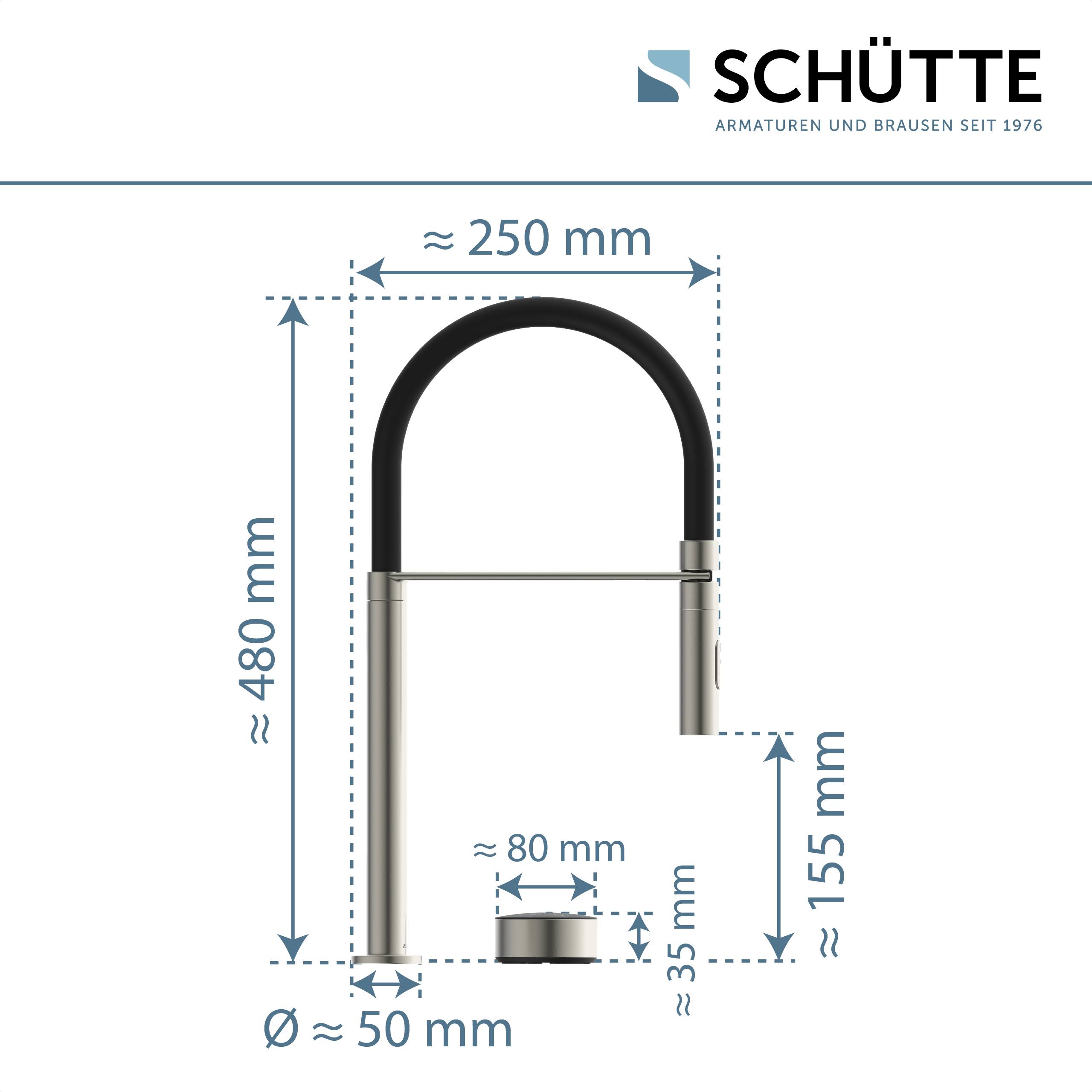 AQUADOT Digitale Spültischarmatur, Edelstahloptik/Schwarz, mit Smart Control, mit Soft-Touch Schlauch