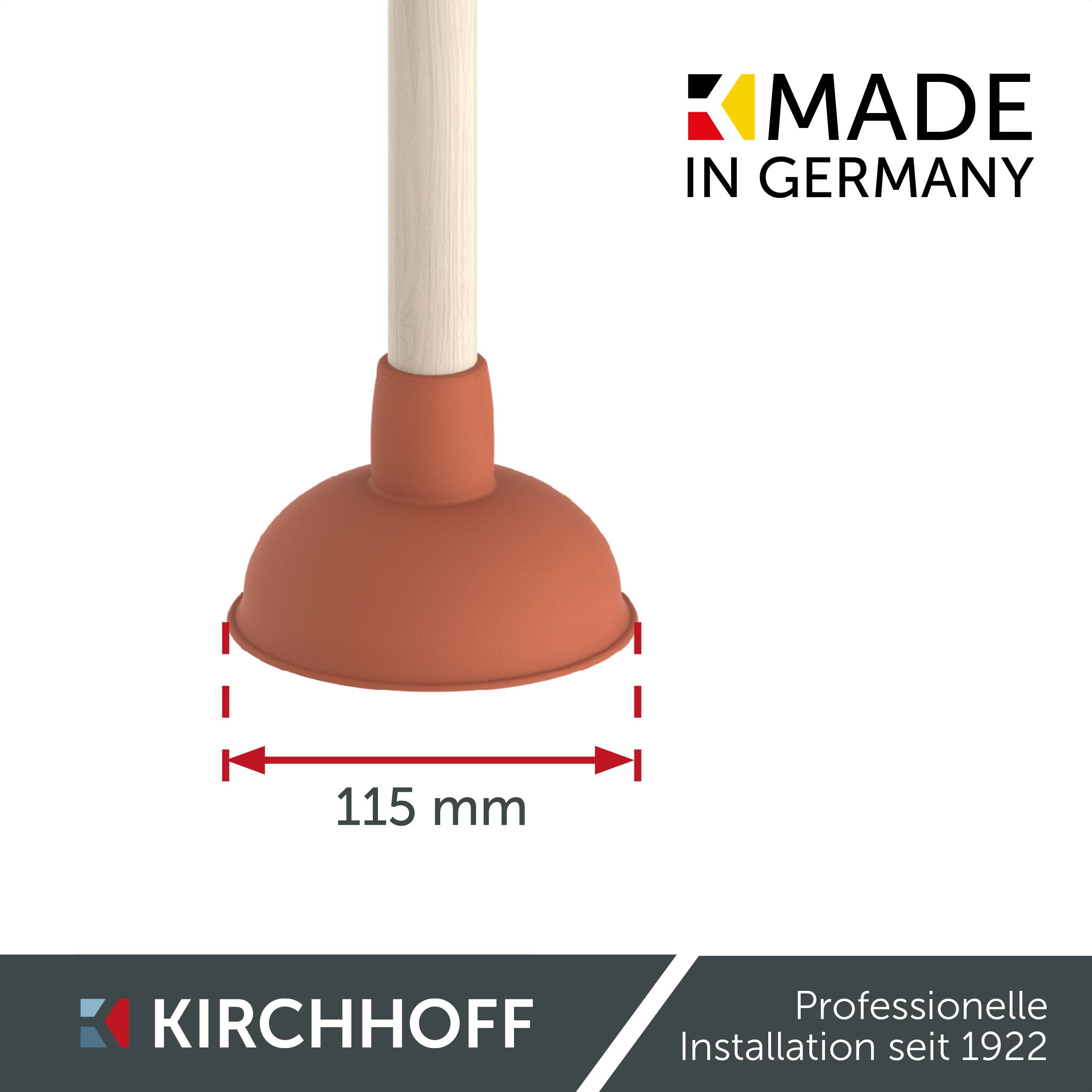 Ausgussreiniger, Rot. Ø 115 mm, mit Holzgriff