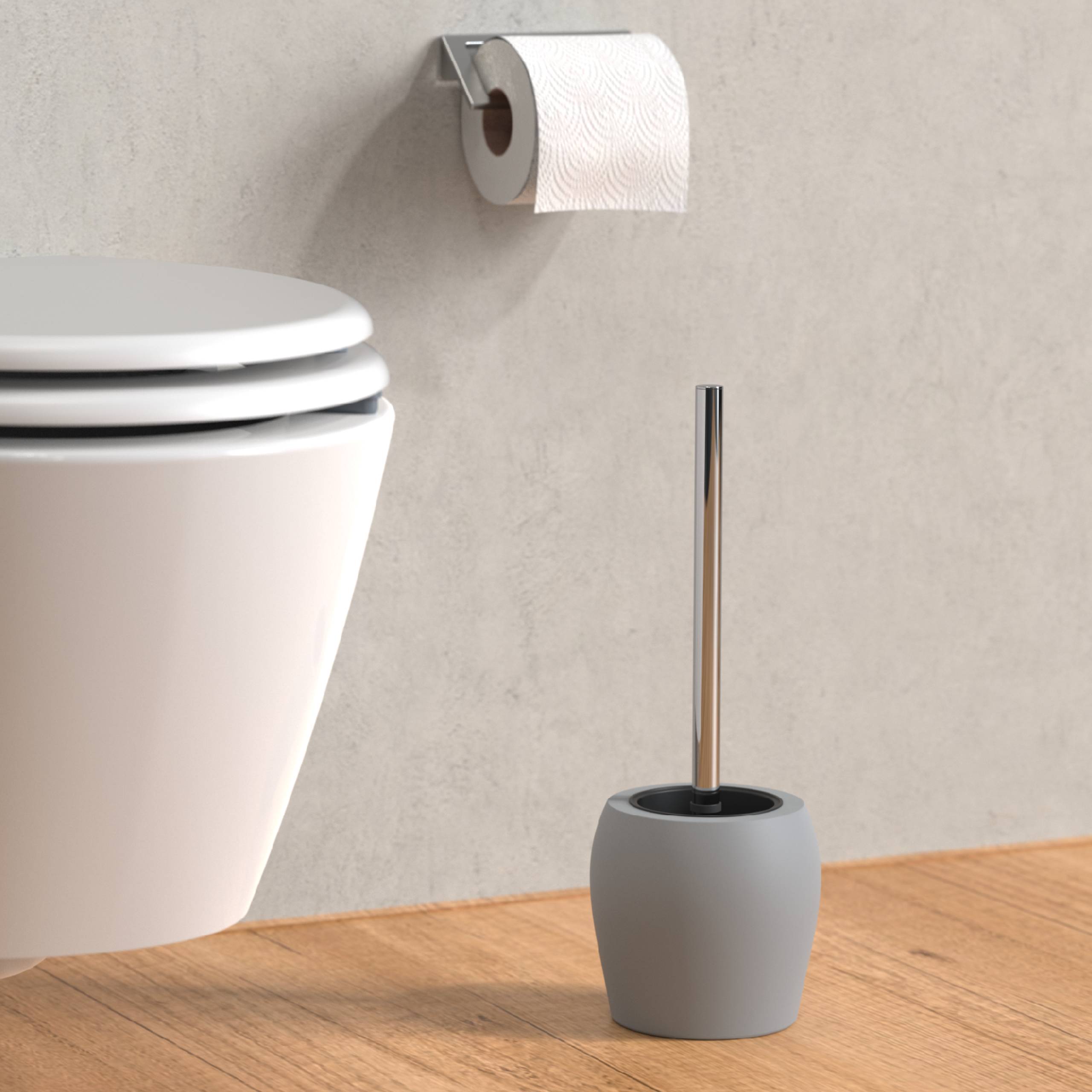WC-Bürstengarnitur, Grau