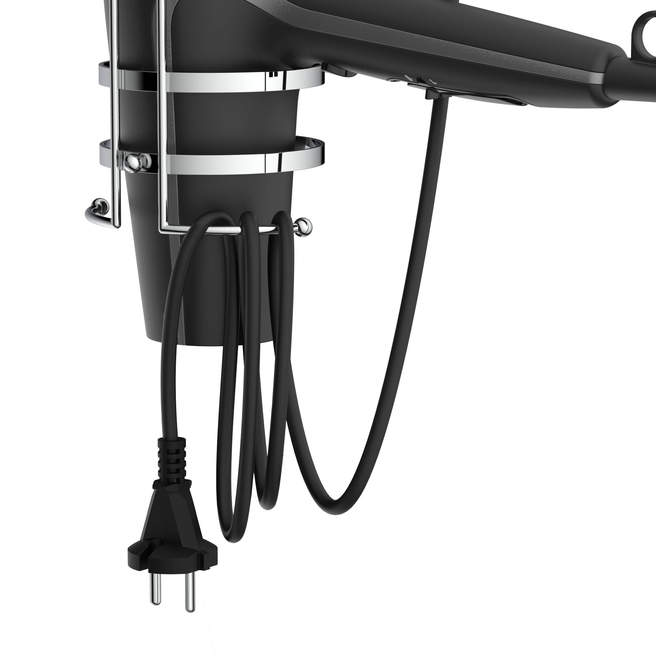 Haartrockner-Halter, Chrom, zum Schrauben und Kleben