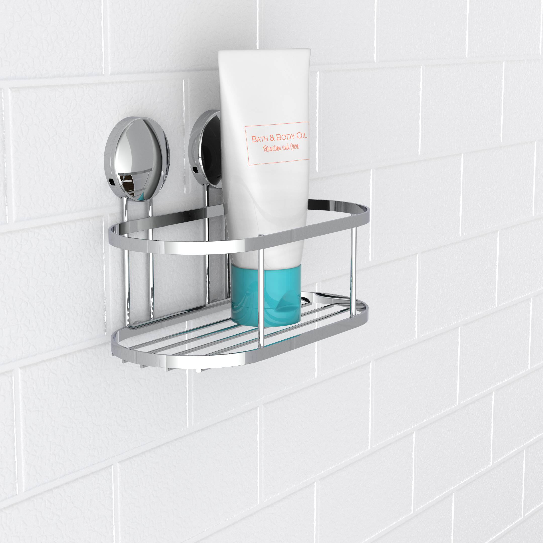 Dusch-Wandablage, Chrom, zum Kleben oder Schrauben