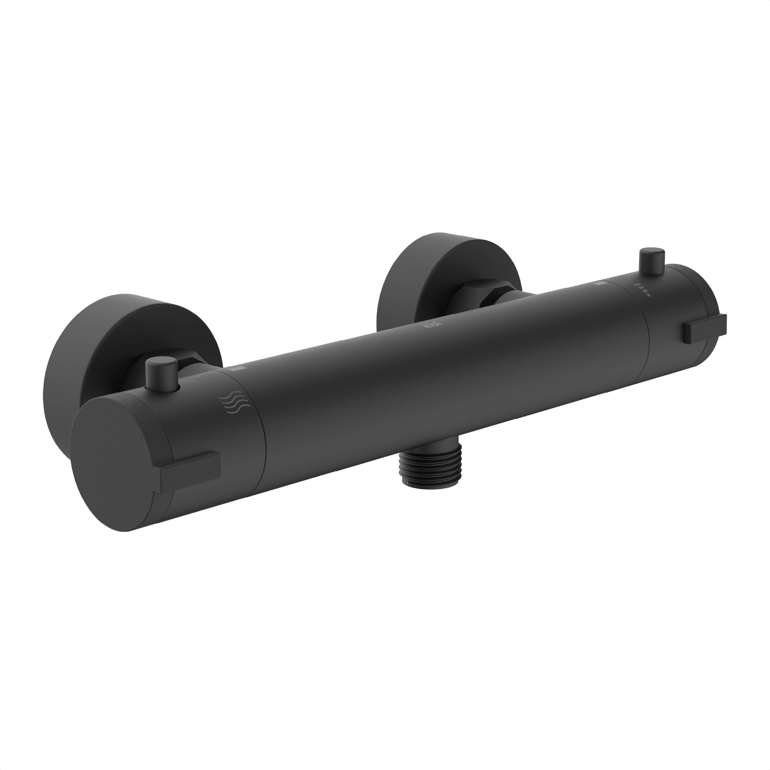 CLAUDIO Thermostat Duscharmatur, Schwarz matt