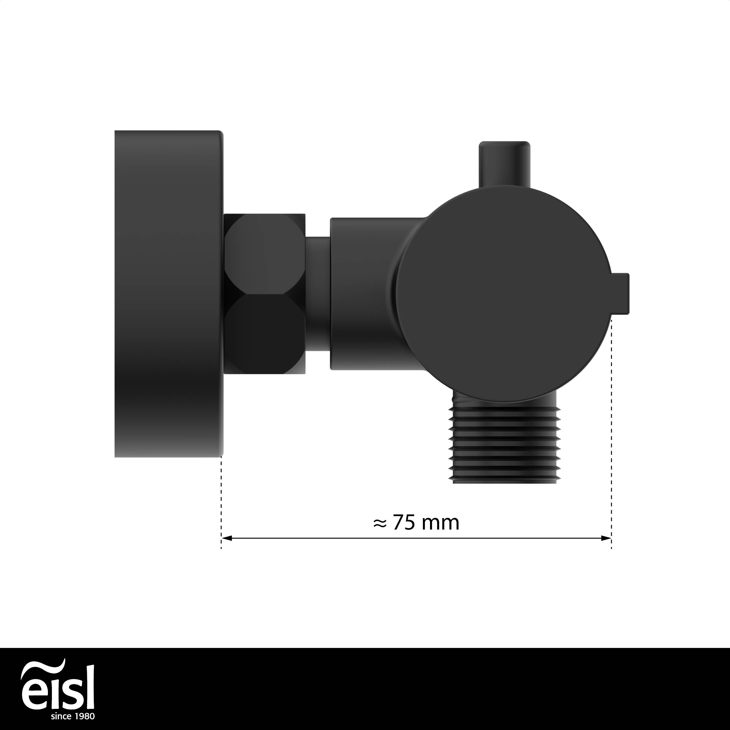 CLAUDIO Thermostat Duscharmatur, Schwarz matt