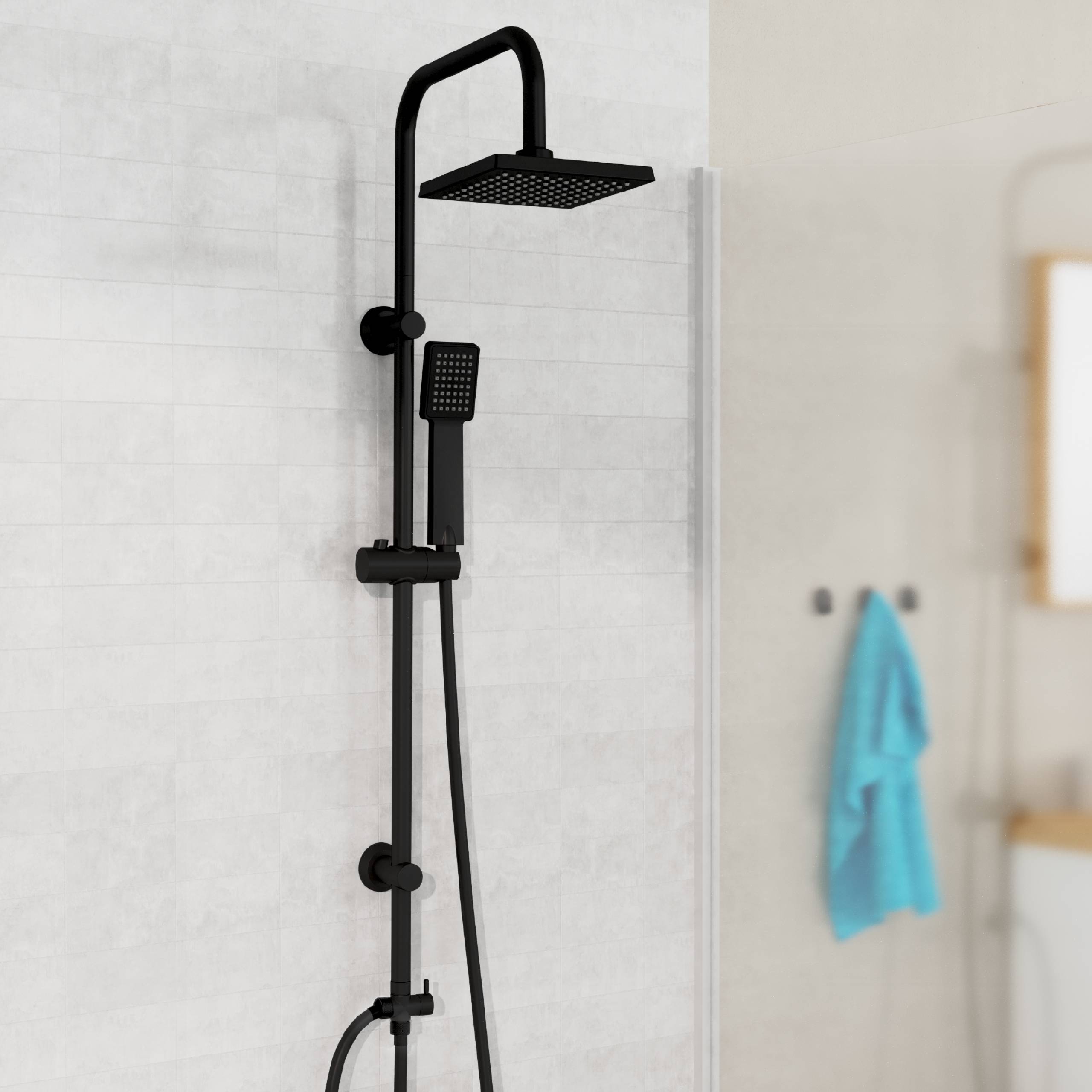 EASY ENERGY Überkopfbrause-Set, Schwarz matt