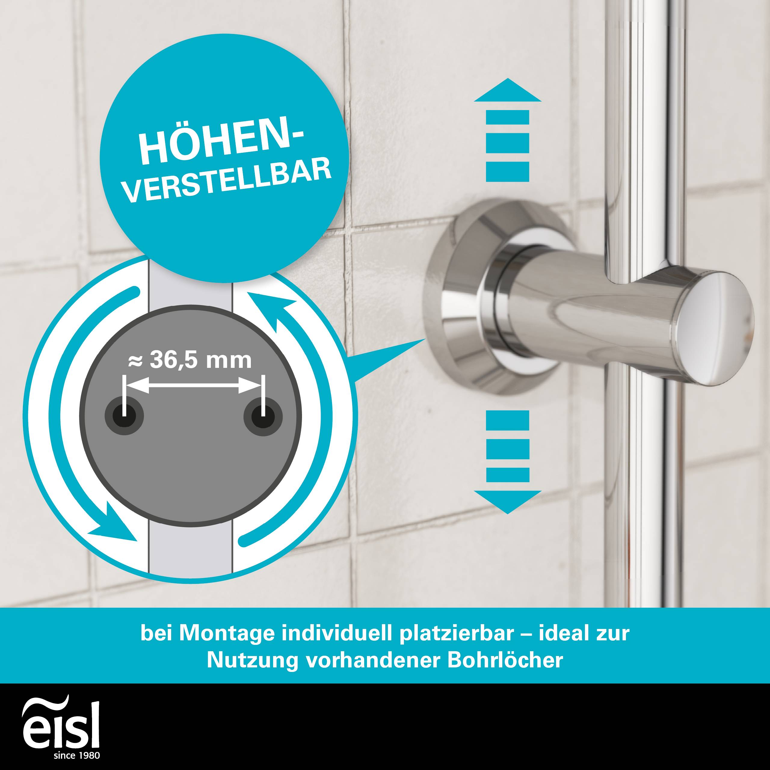 EASY DELUXE Überkopfbrause-Set, Chrom