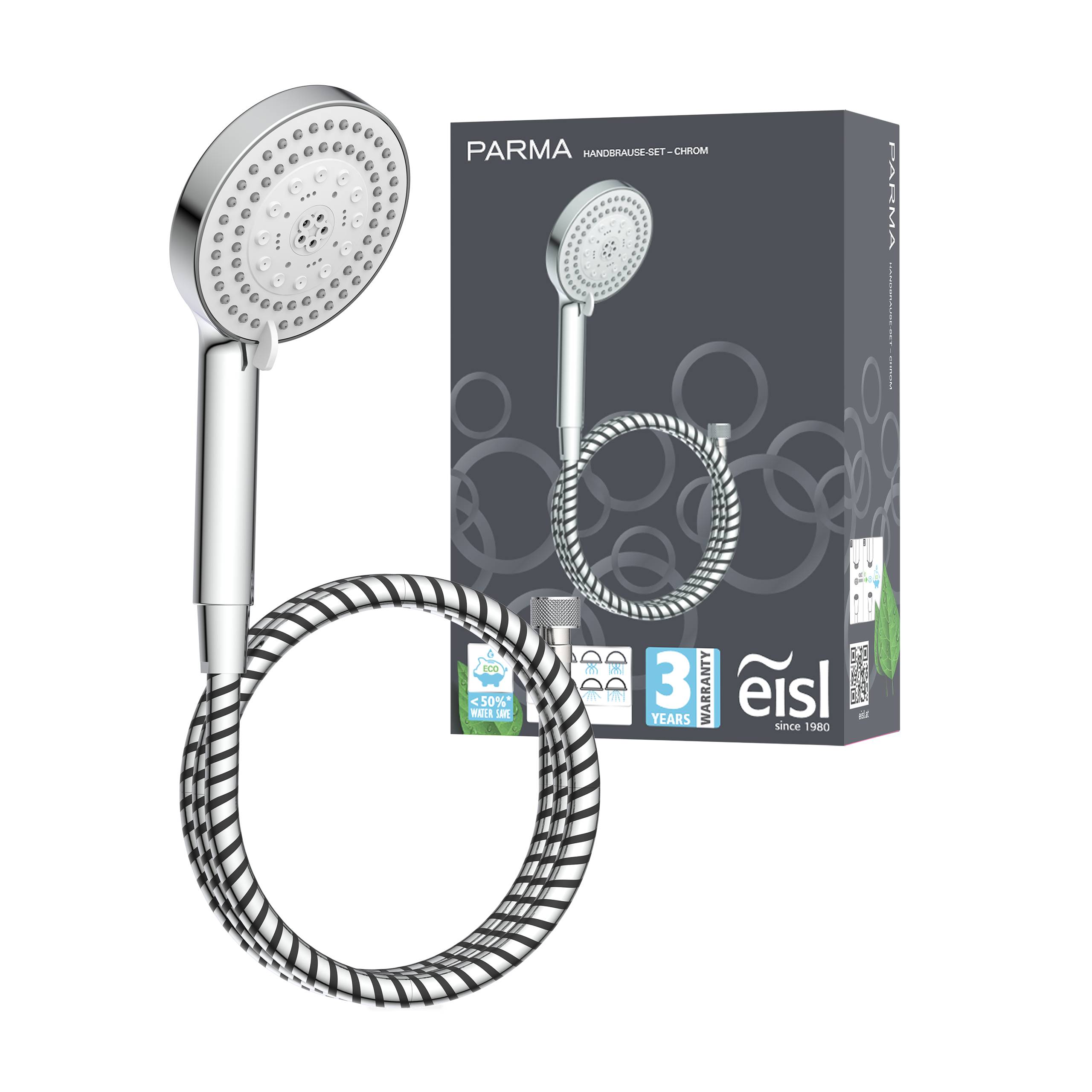 PARMA Handbrause-Set, Chrom/Schwarz