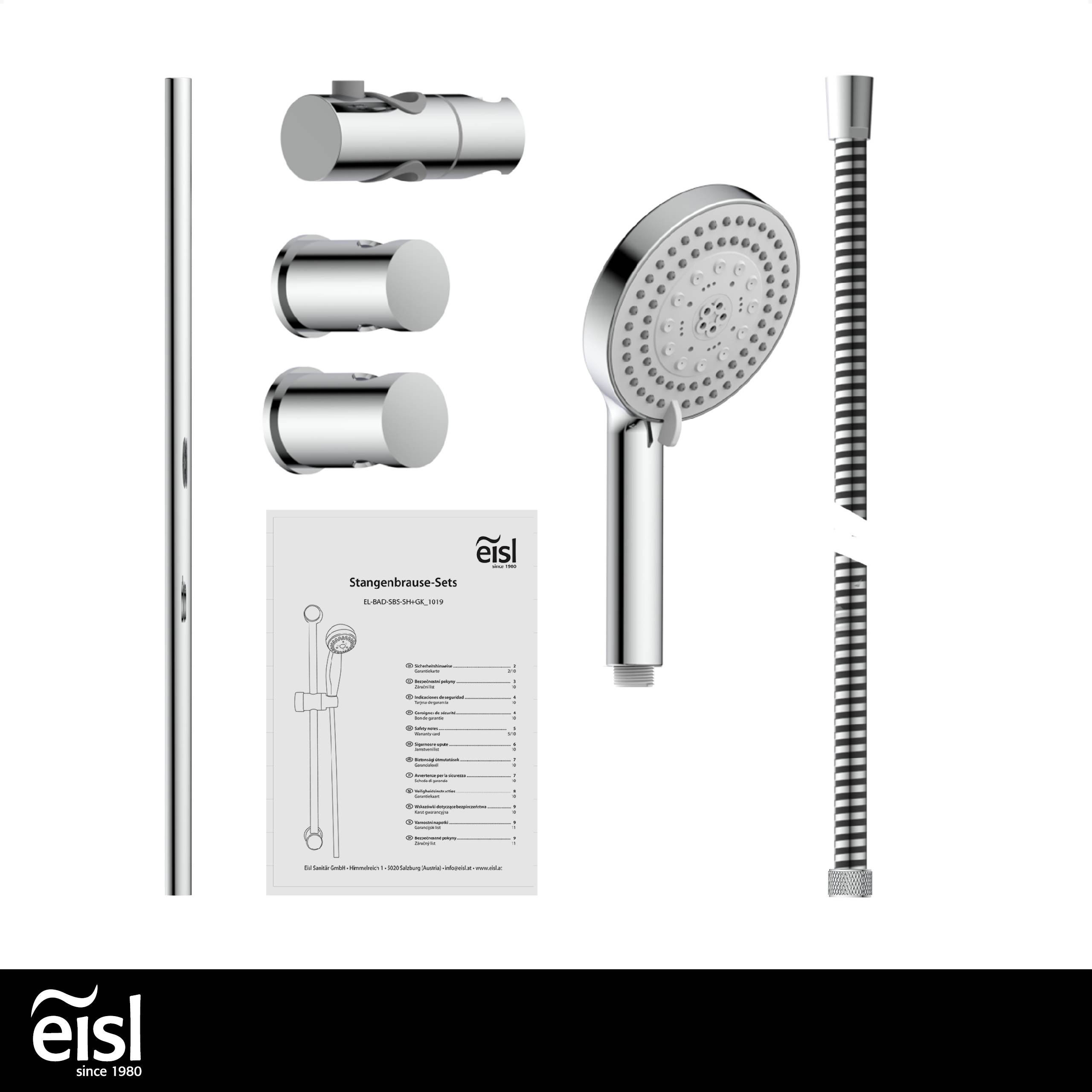 PARMA Stangenbrause-Set, Chrom